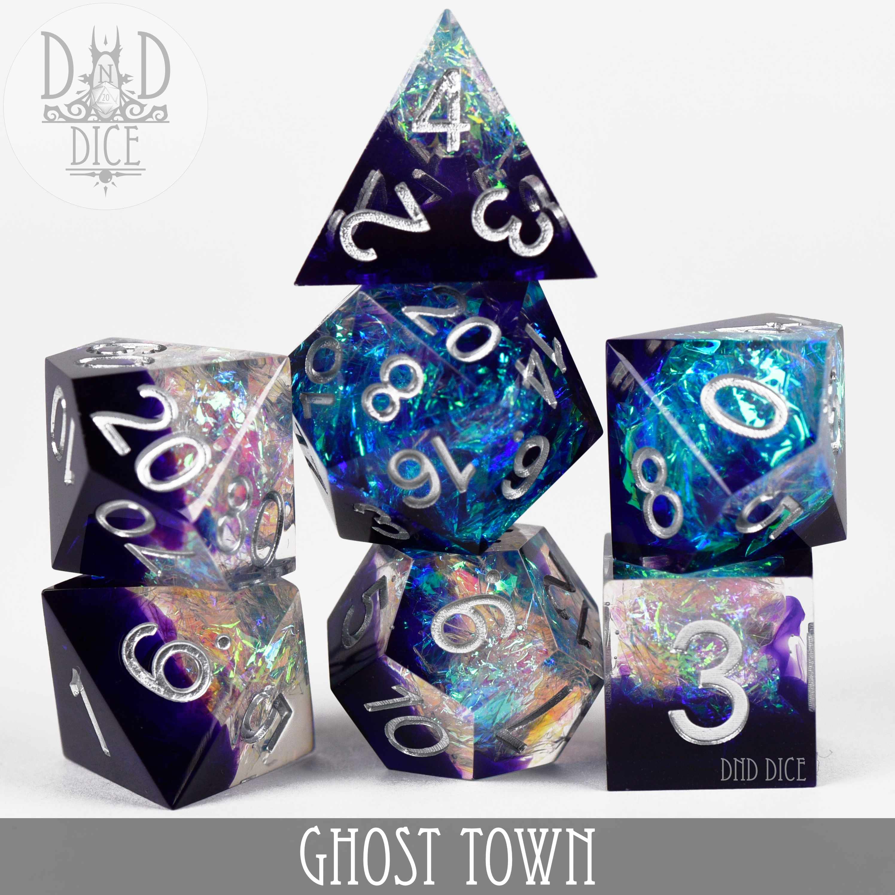 Ghost Town Handmade Dice Set - Bards & Cards