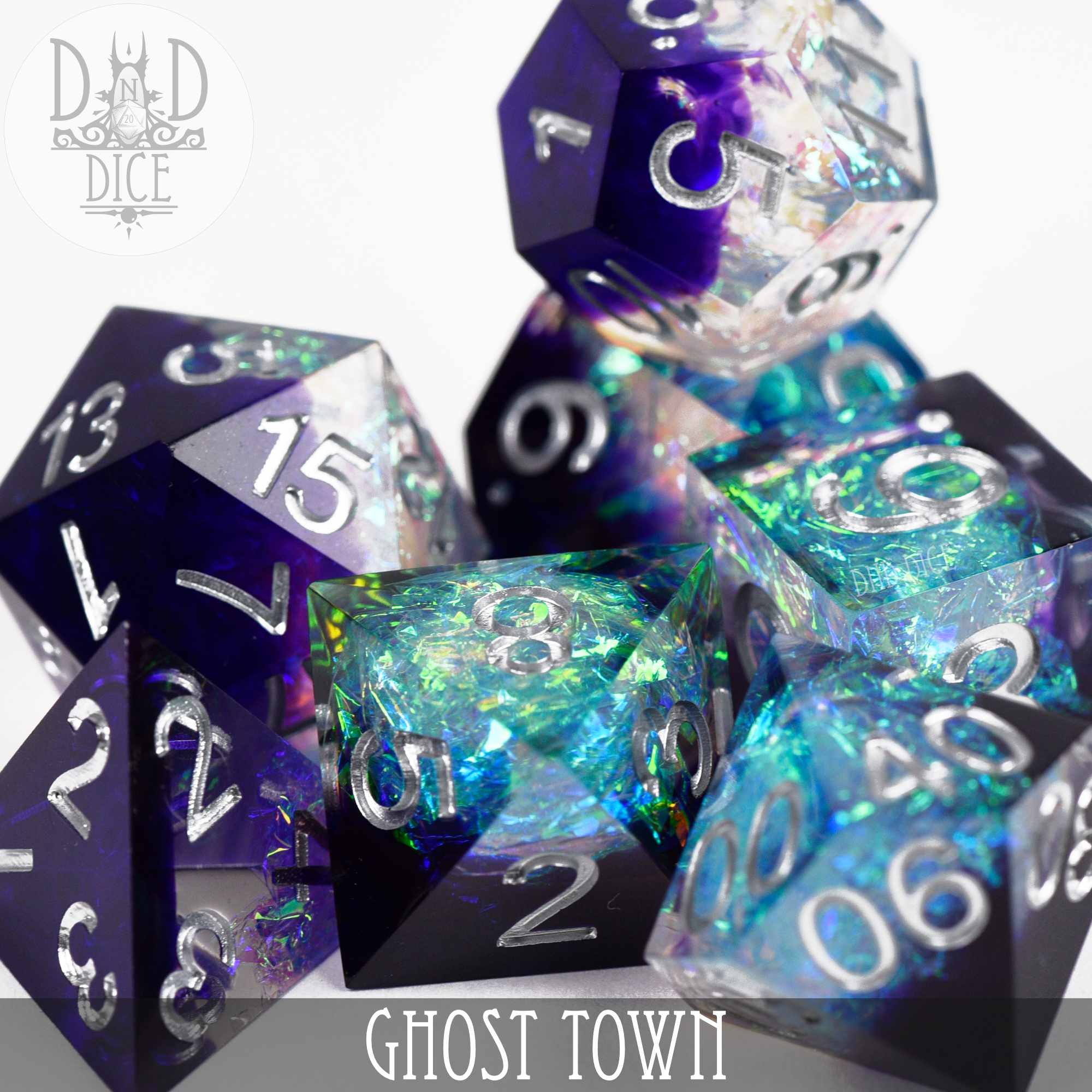 Ghost Town Handmade Dice Set - Bards & Cards