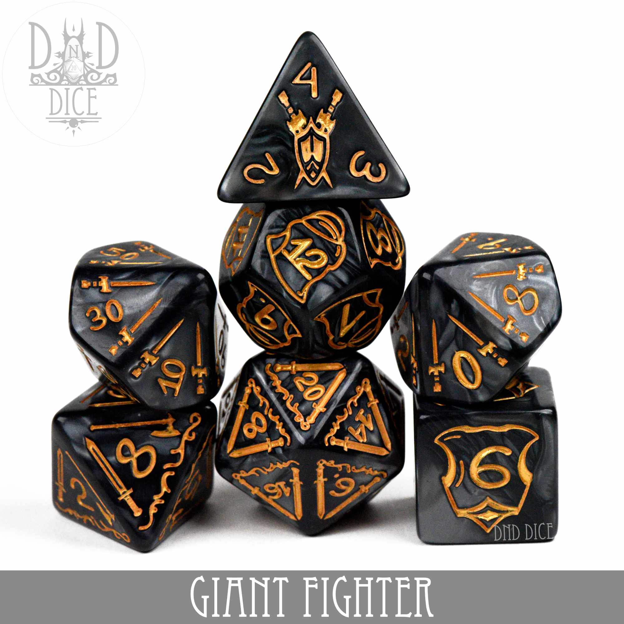 Giant Fighter Dice Set (Oversize) - Bards & Cards