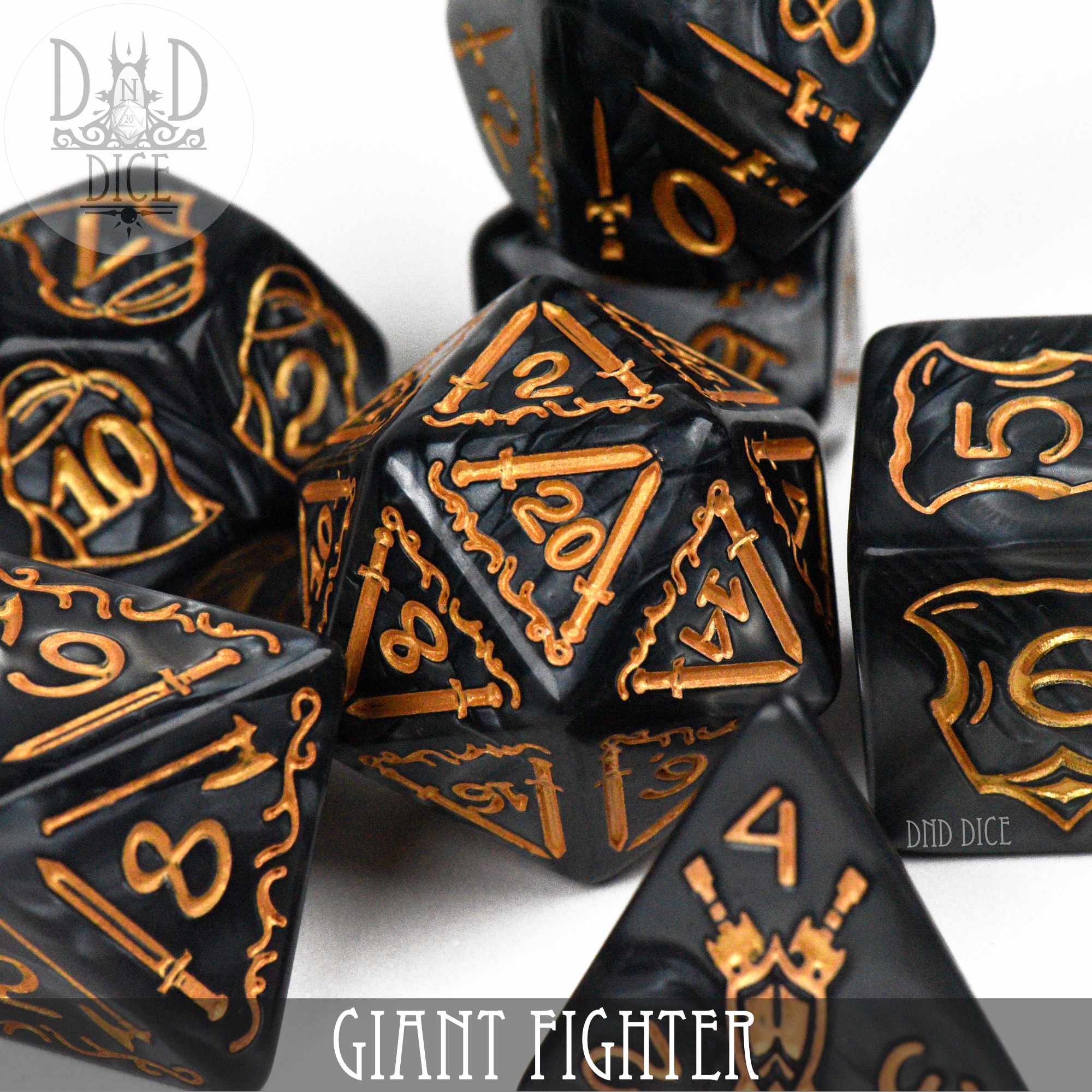 Giant Fighter Dice Set (Oversize) - Bards & Cards