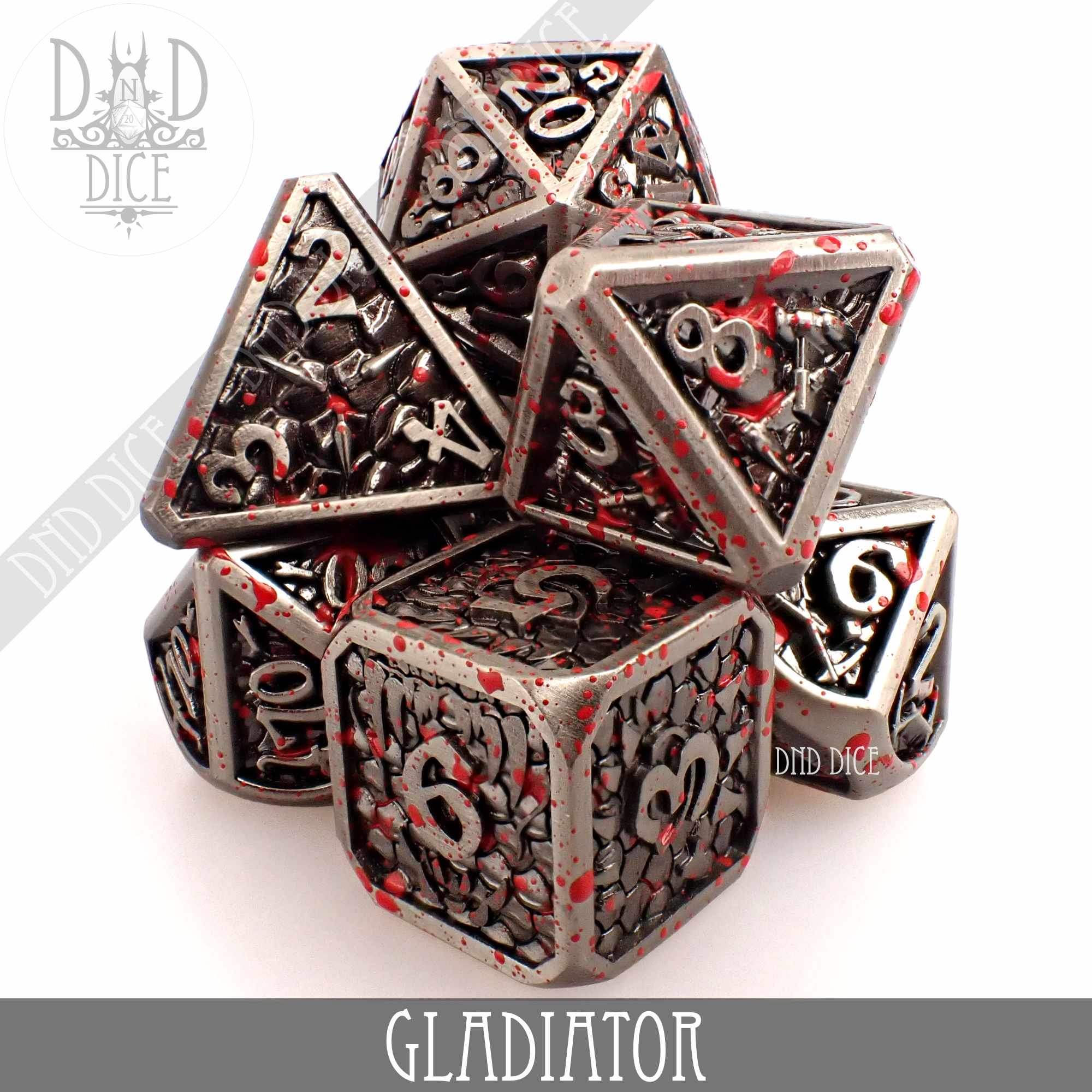 Gladiator Metal Dice Set - Bards & Cards