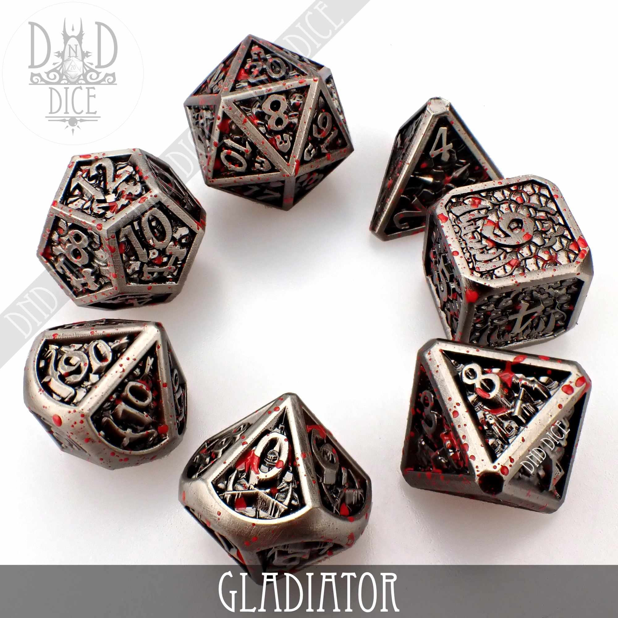 Gladiator Metal Dice Set - Bards & Cards