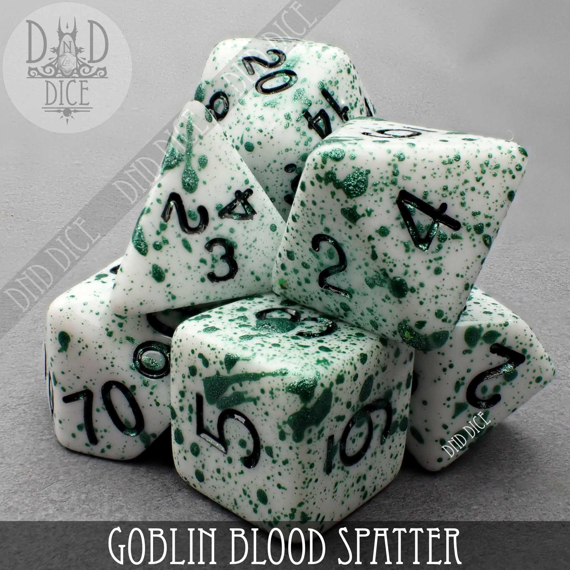 Goblin Blood Spatter Dice Set - Bards & Cards