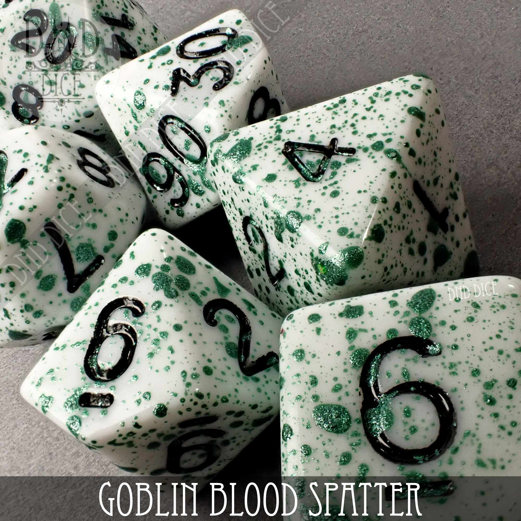 Goblin Blood Spatter Dice Set - Bards & Cards