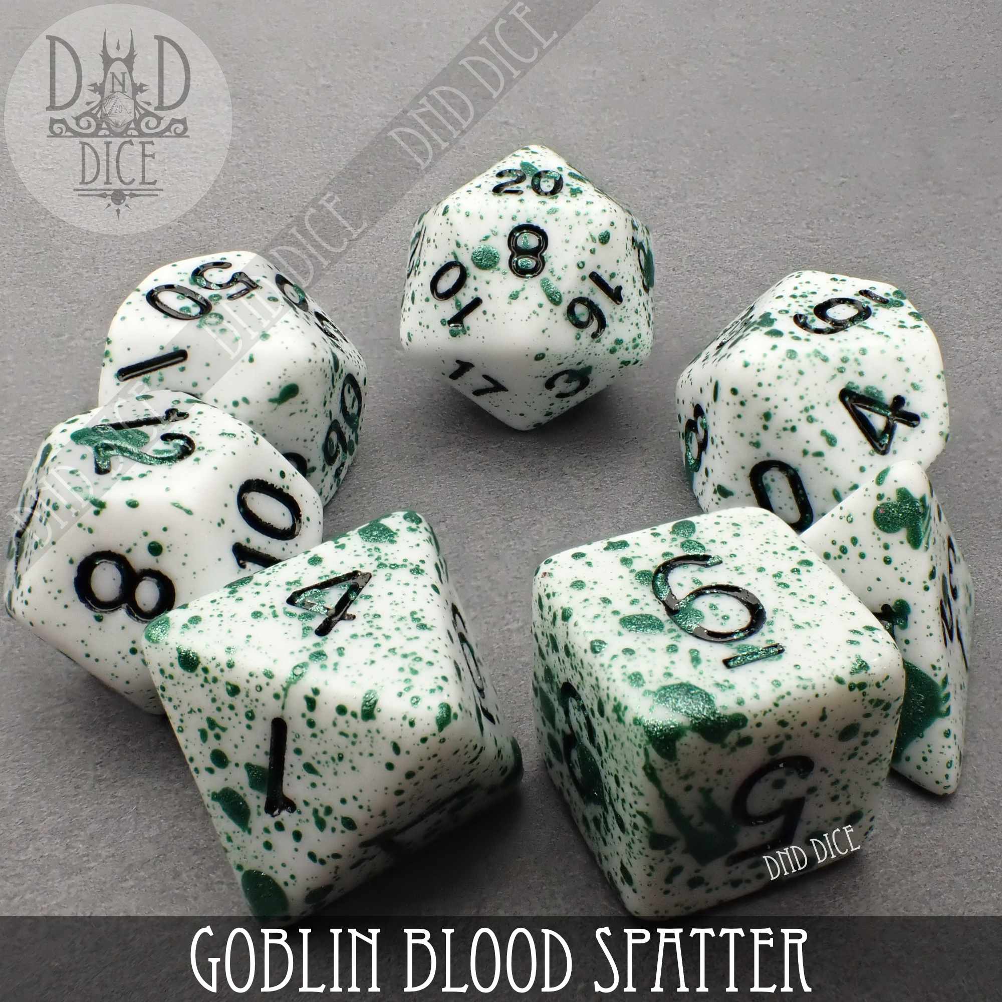 Goblin Blood Spatter Dice Set - Bards & Cards