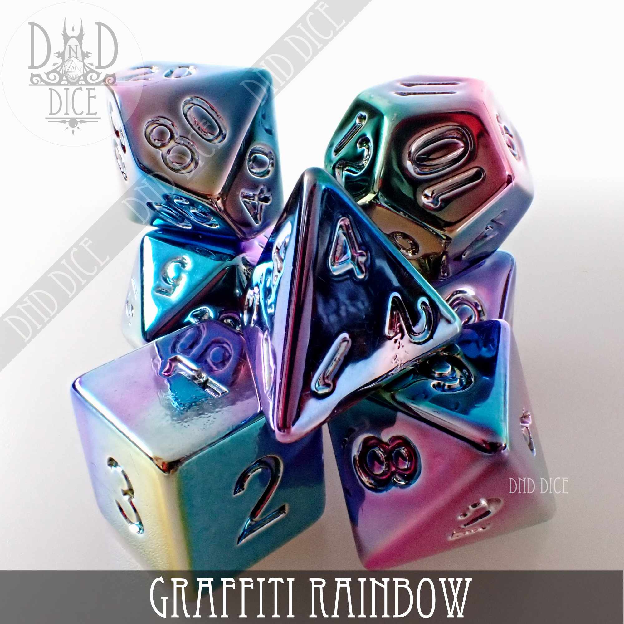 Graffiti Rainbow Dice Set - Bards & Cards