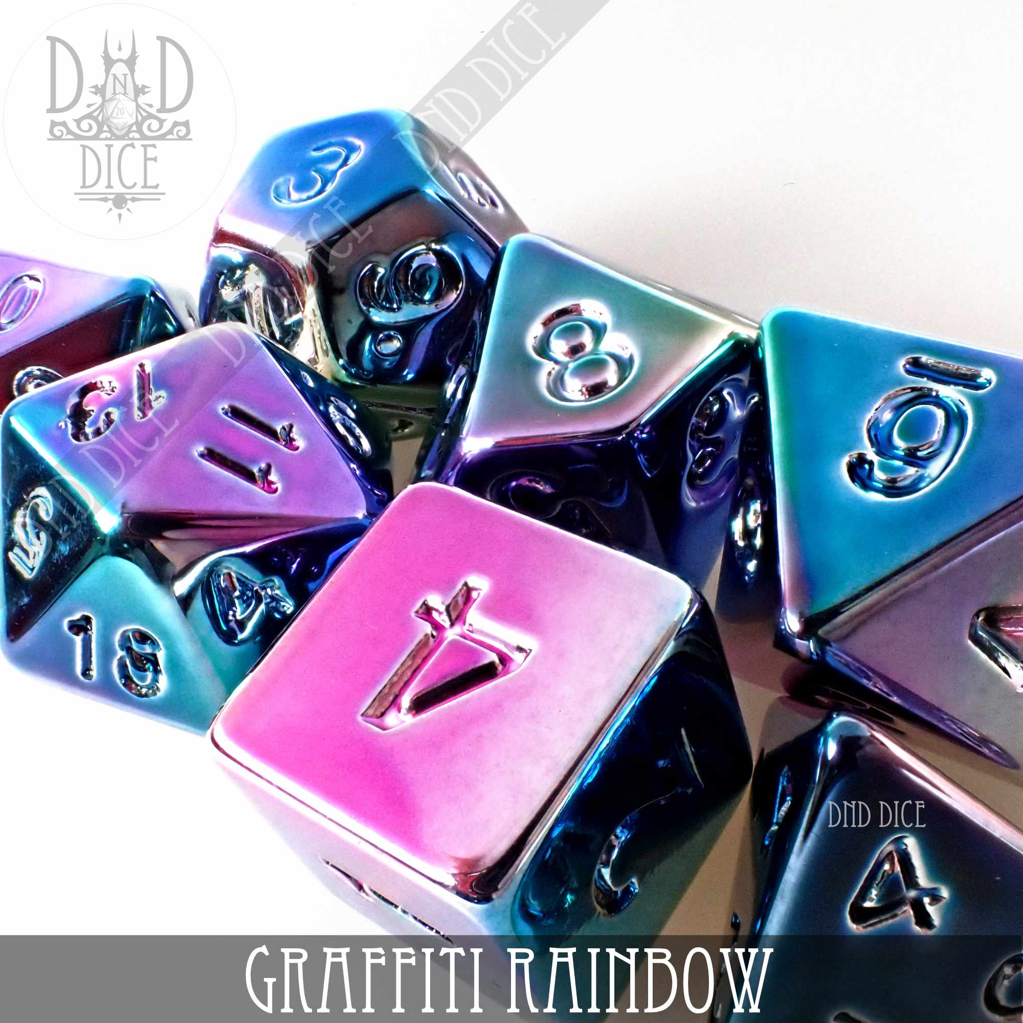 Graffiti Rainbow Dice Set - Bards & Cards