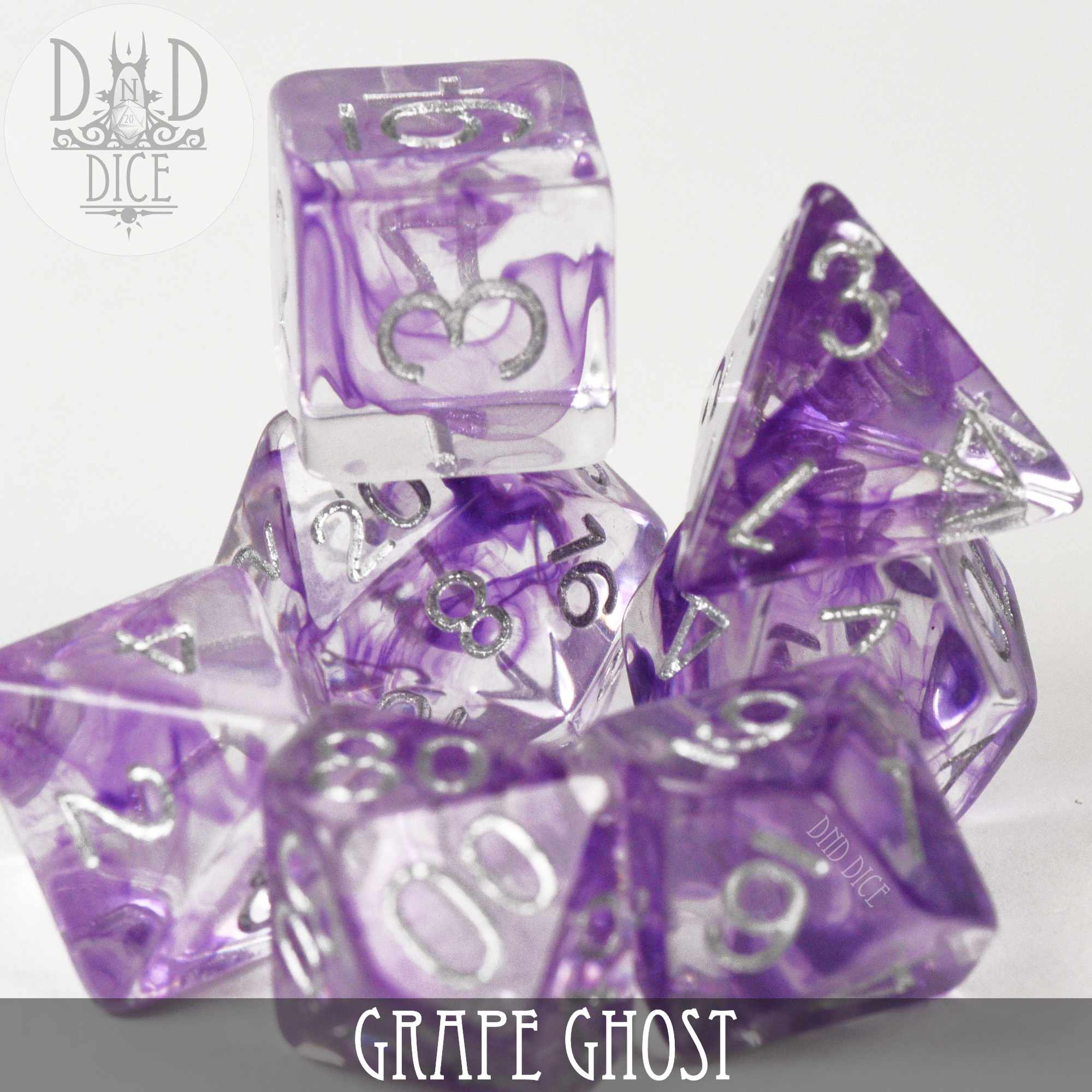 Grape Ghost Dice Set - Bards & Cards