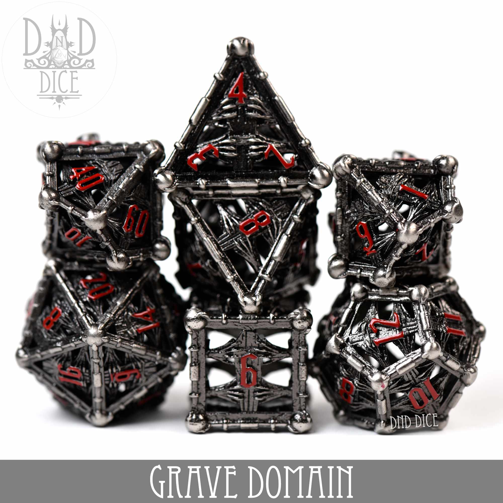 Grave Domain Metal Dice Set (Gift Box) - Bards & Cards