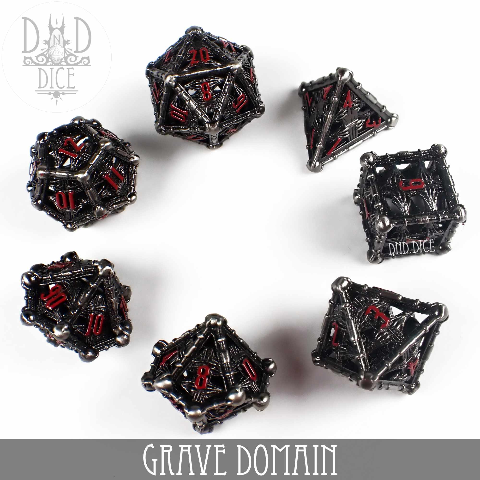 Grave Domain Metal Dice Set (Gift Box) - Bards & Cards