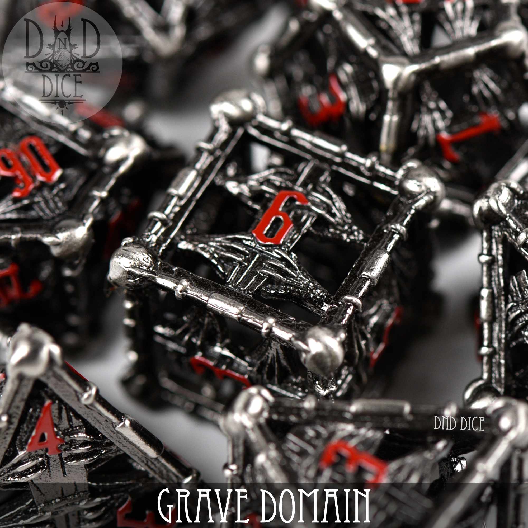 Grave Domain Metal Dice Set (Gift Box) - Bards & Cards