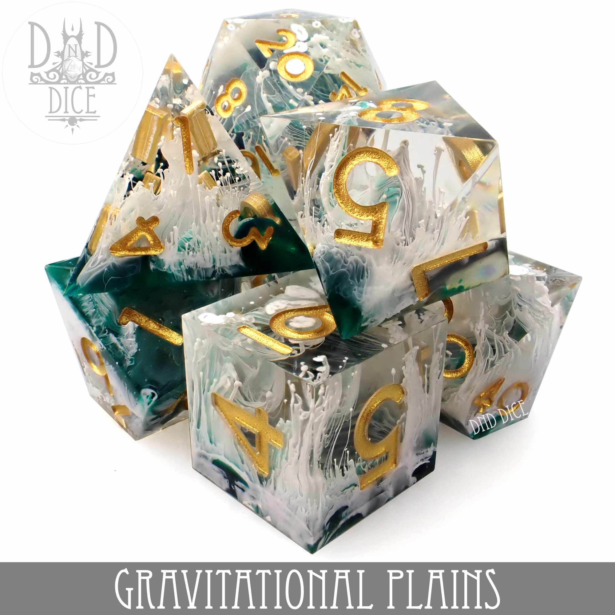 Gravitational Plains Handmade Dice Set - Bards & Cards