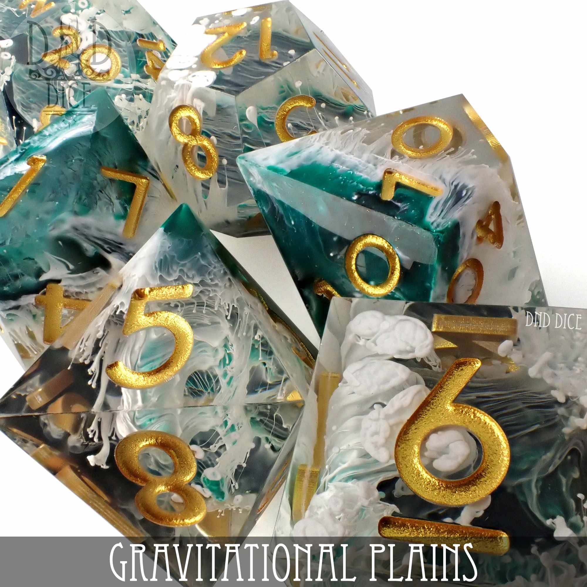 Gravitational Plains Handmade Dice Set - Bards & Cards