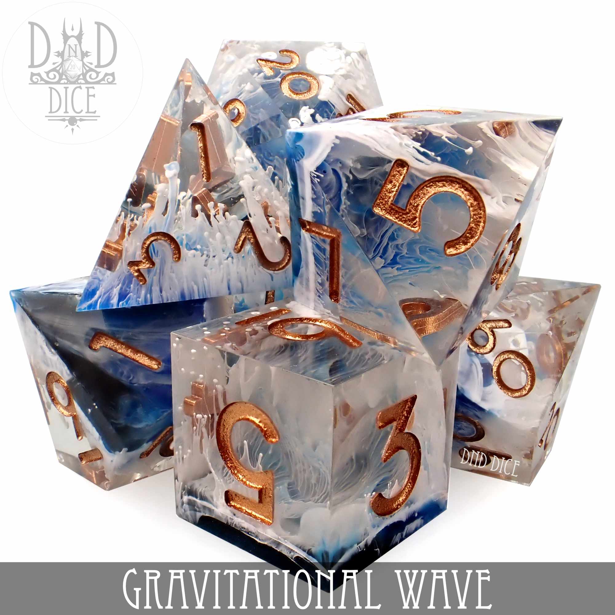 Gravitational Wave Handmade Dice Set - Bards & Cards