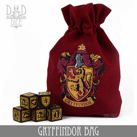 Harry Potter - Gryffindor Dice Bag & 5D6 - Bards & Cards