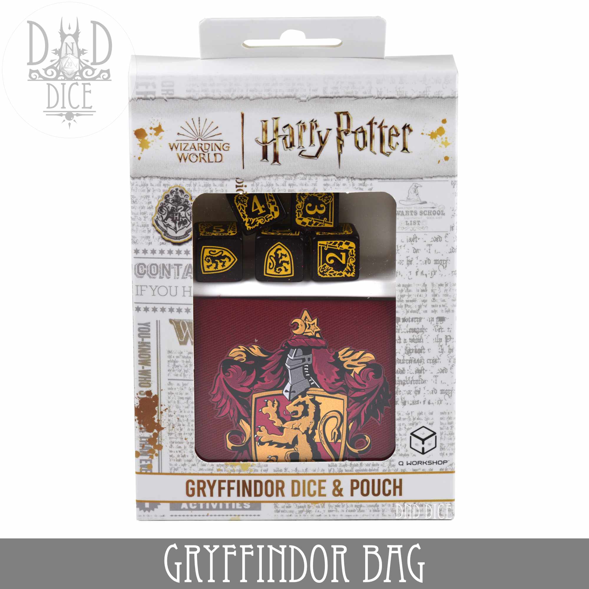 Harry Potter - Gryffindor Dice Bag & 5D6 - Bards & Cards