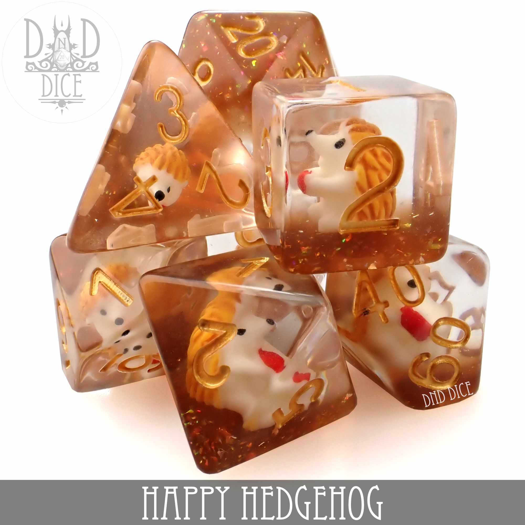 Happy Hedgehog Dice Set - Bards & Cards