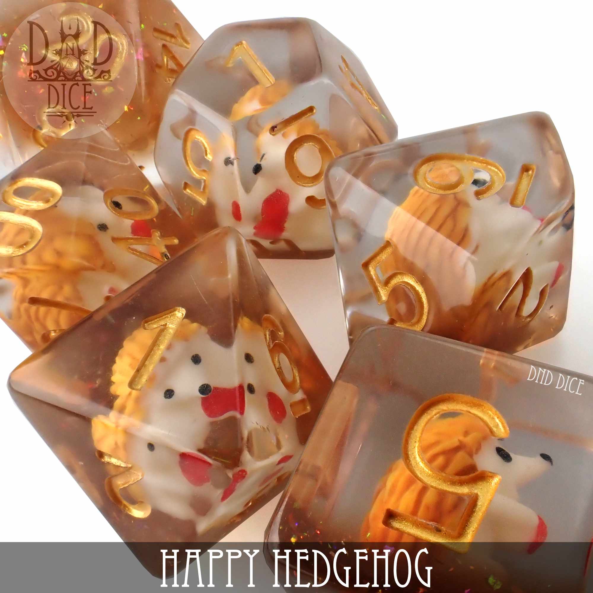 Happy Hedgehog Dice Set - Bards & Cards