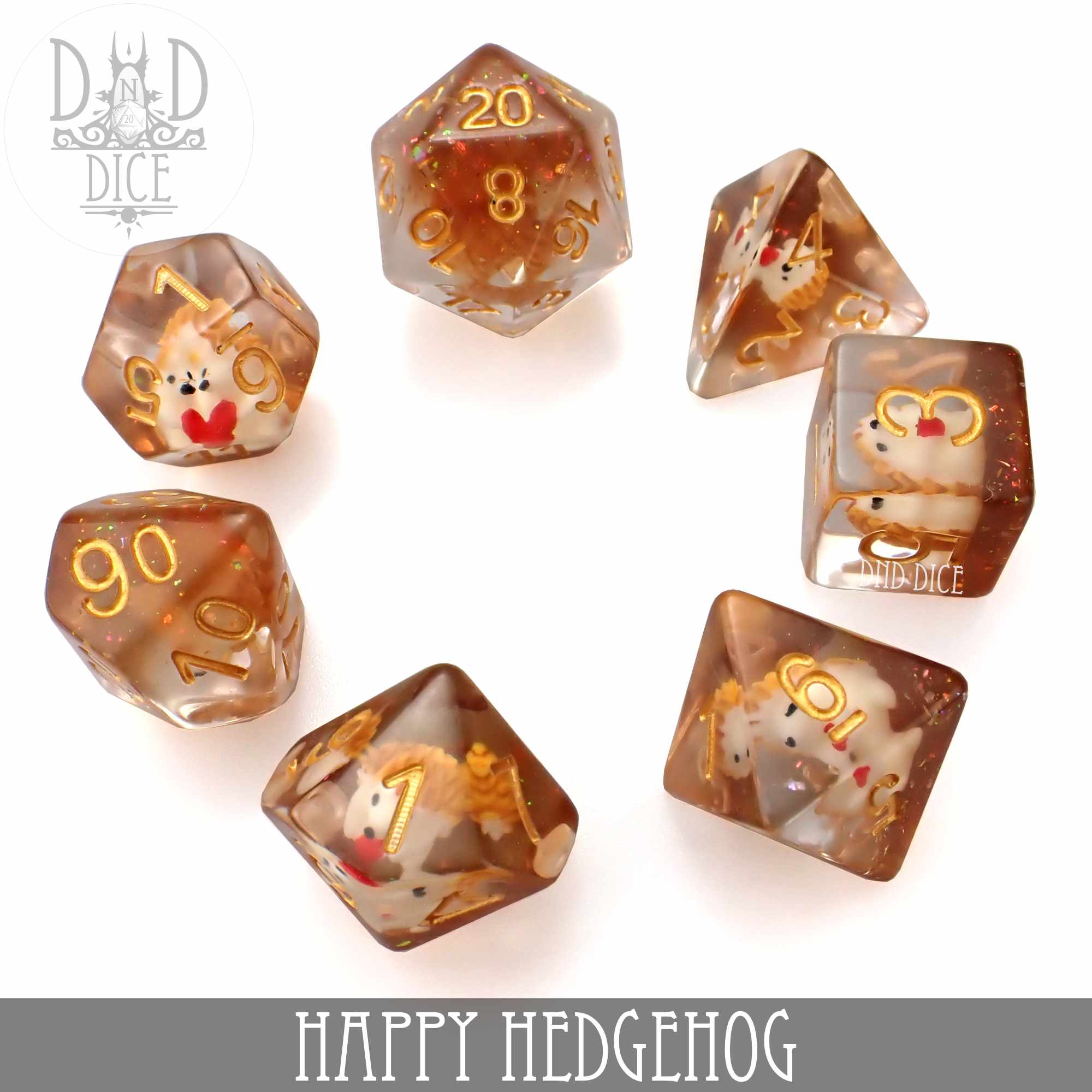 Happy Hedgehog Dice Set - Bards & Cards