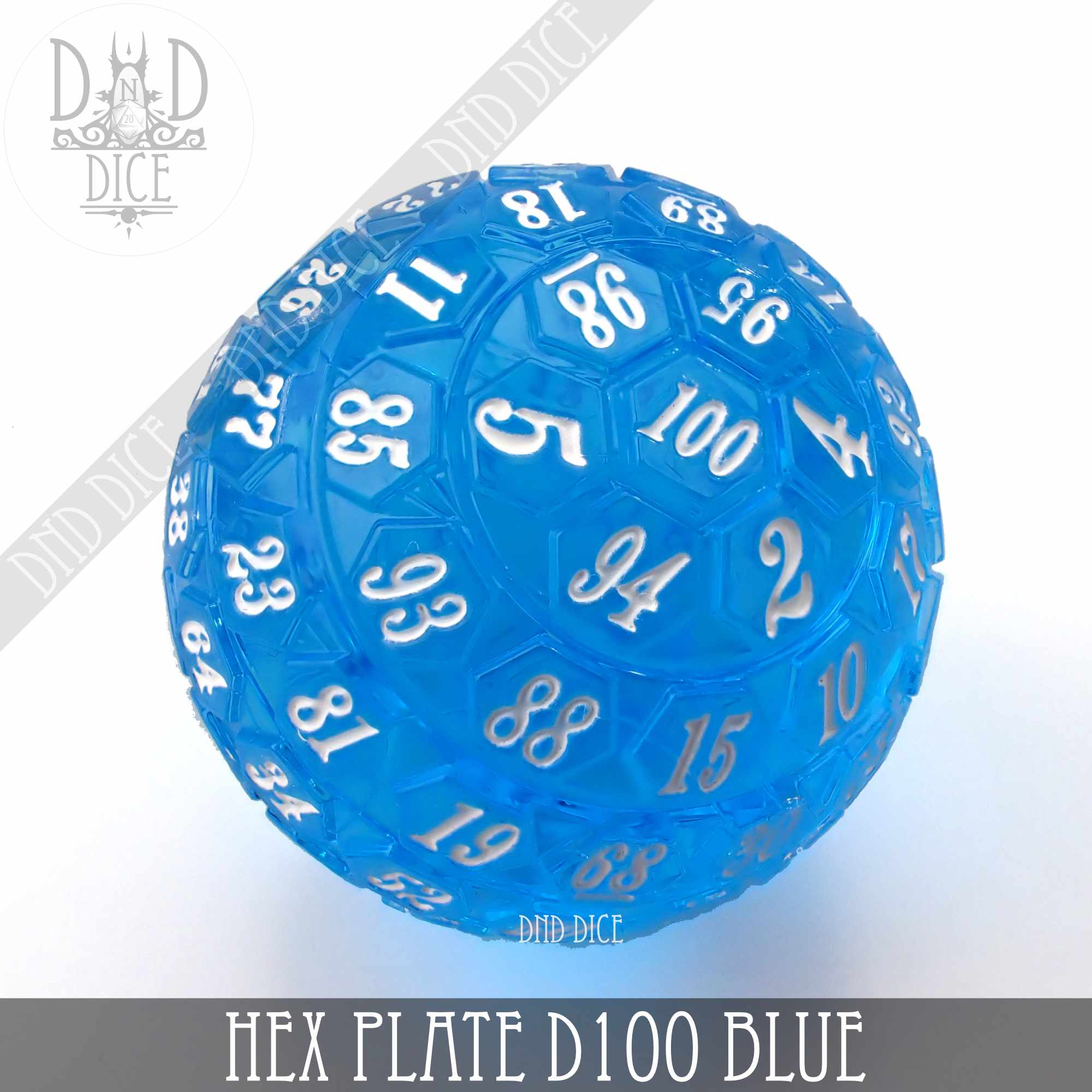 Hex Plate D100 Blue (45mm) - Bards & Cards