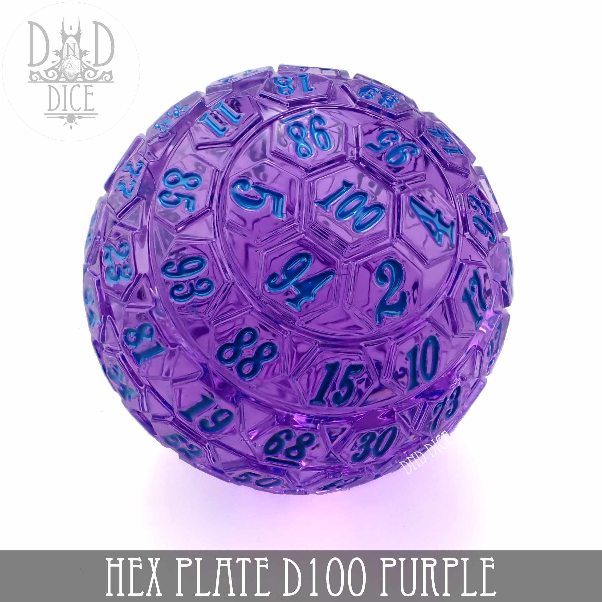 Hex Plate D100 Purple With Blue(45mm) - Bards & Cards