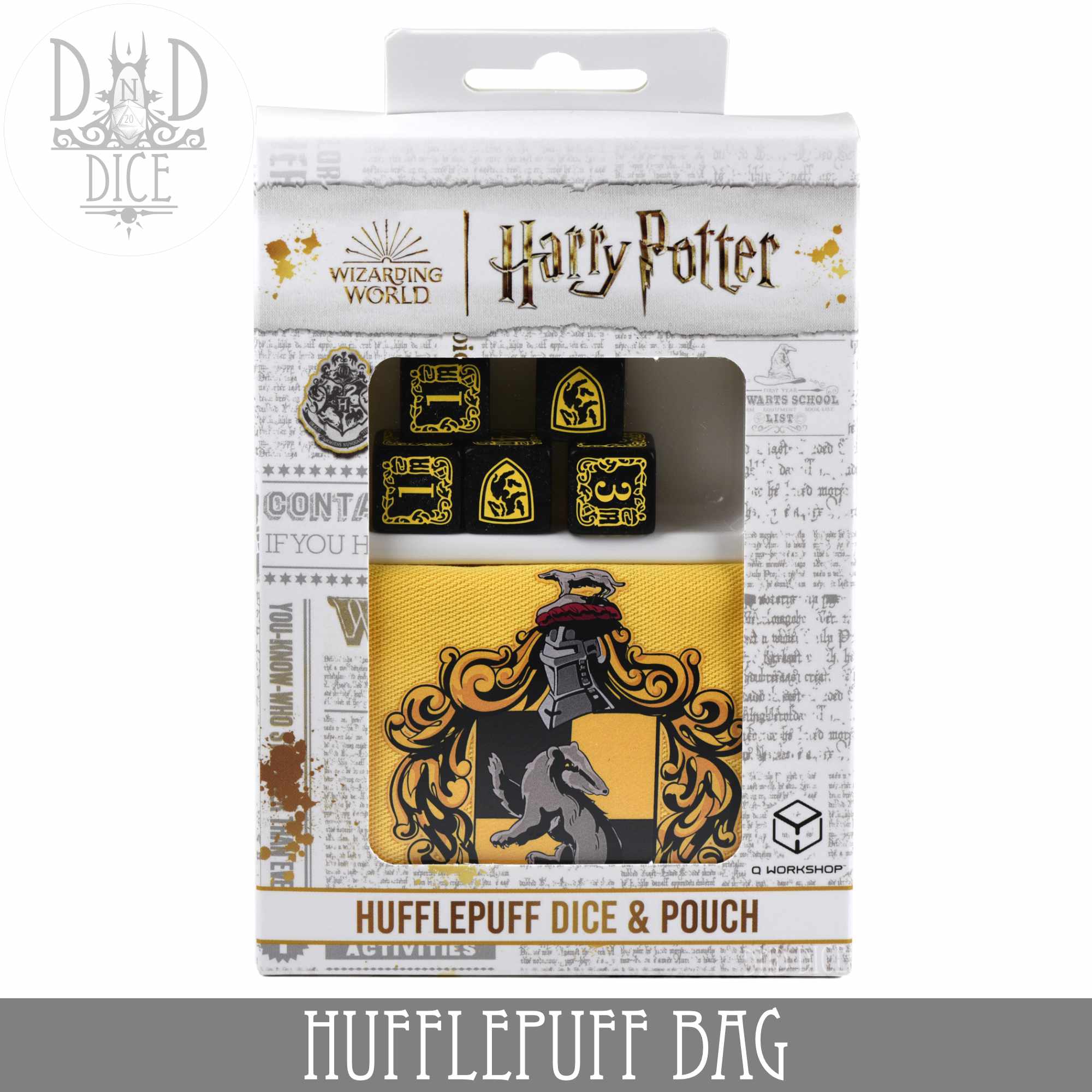 Harry Potter - Hufflepuff Dice Bag & 5D6 - Bards & Cards