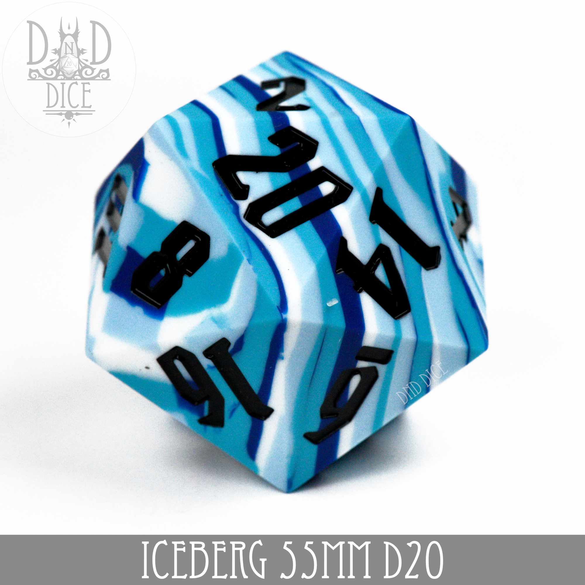 55mm D20 - Iceberg (Silicone) - Bards & Cards