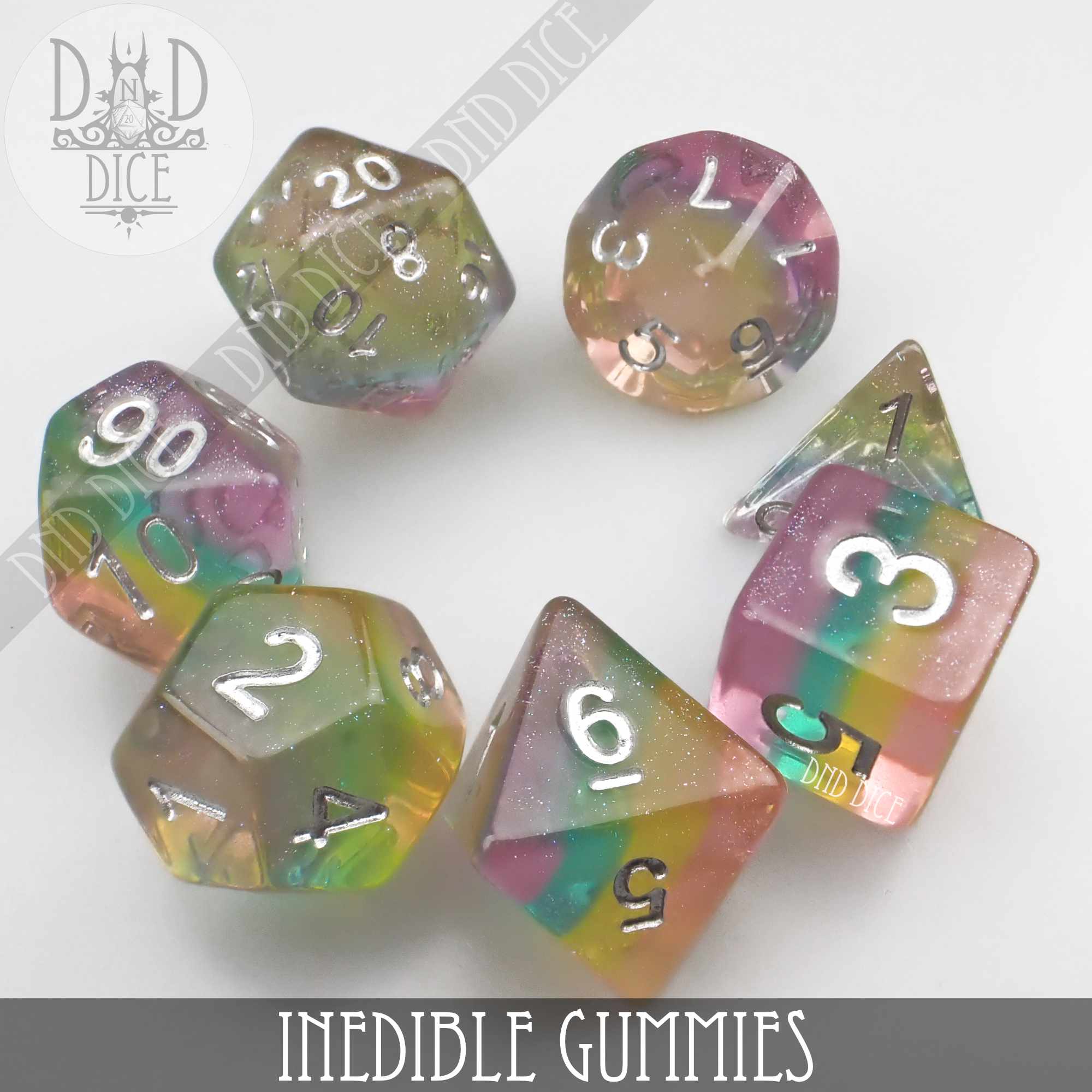 Inedible Gummies Dice Set - Bards & Cards