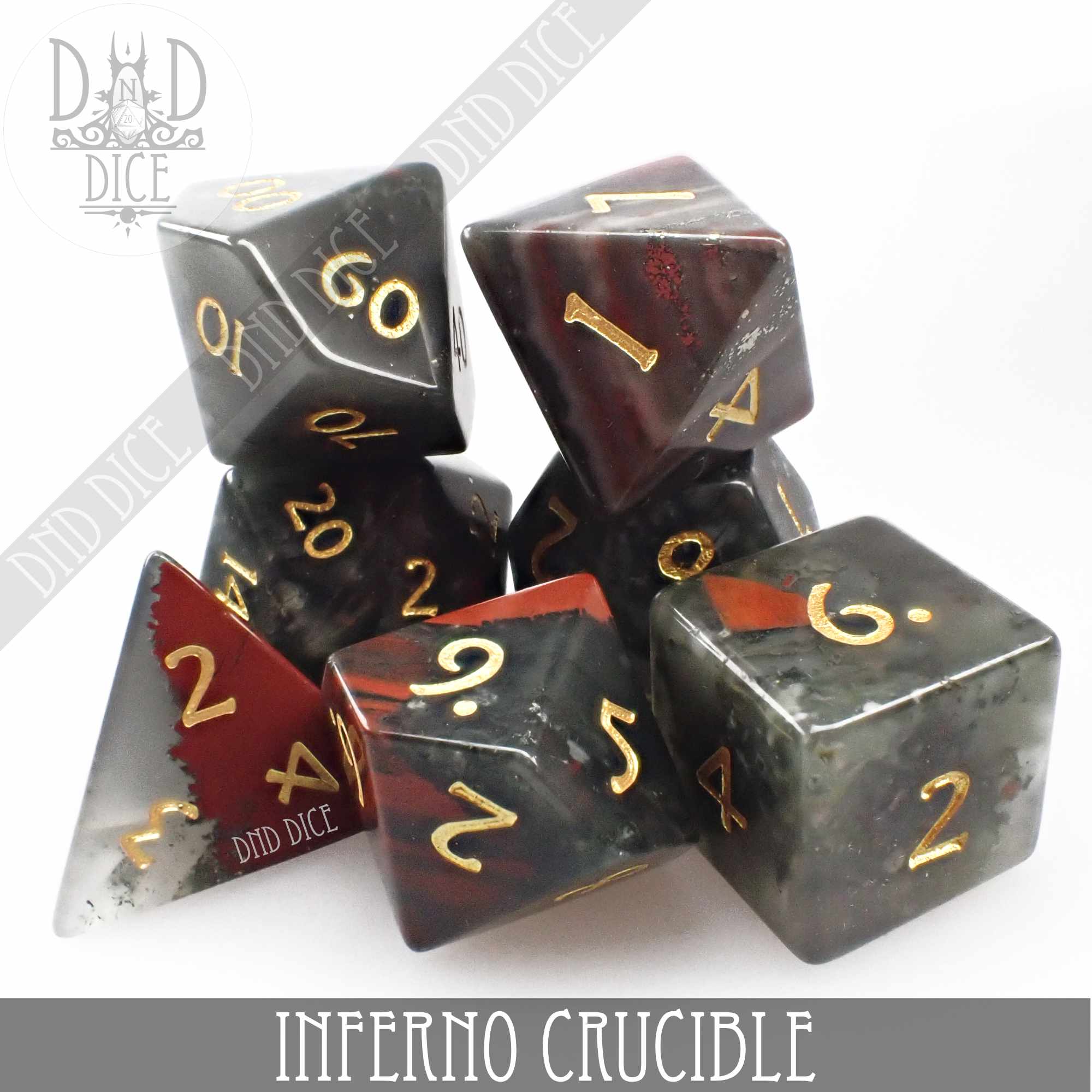 Inferno Crucible Bloodstone Dice Set (Gift Box) - Bards & Cards