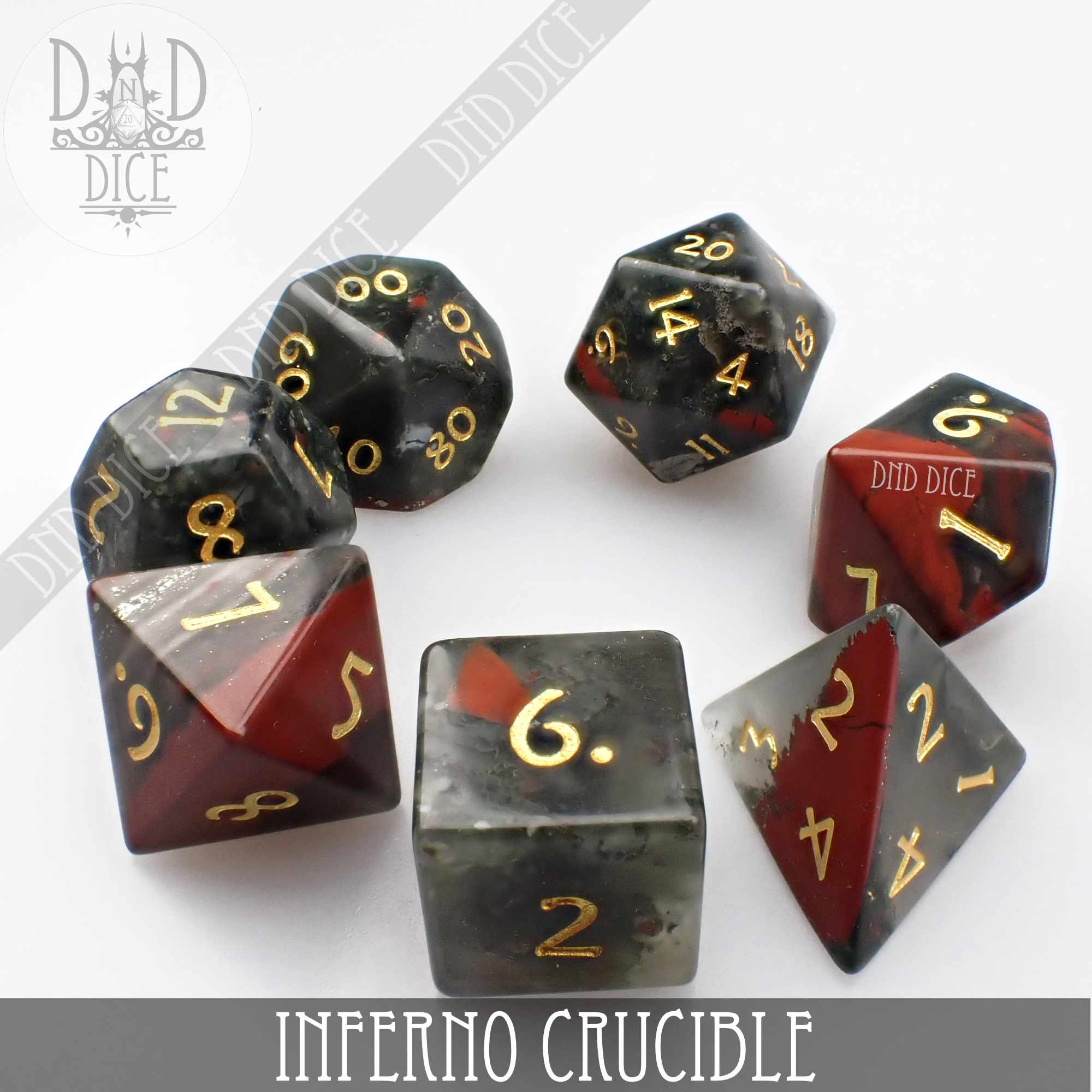 Inferno Crucible Bloodstone Dice Set (Gift Box) - Bards & Cards