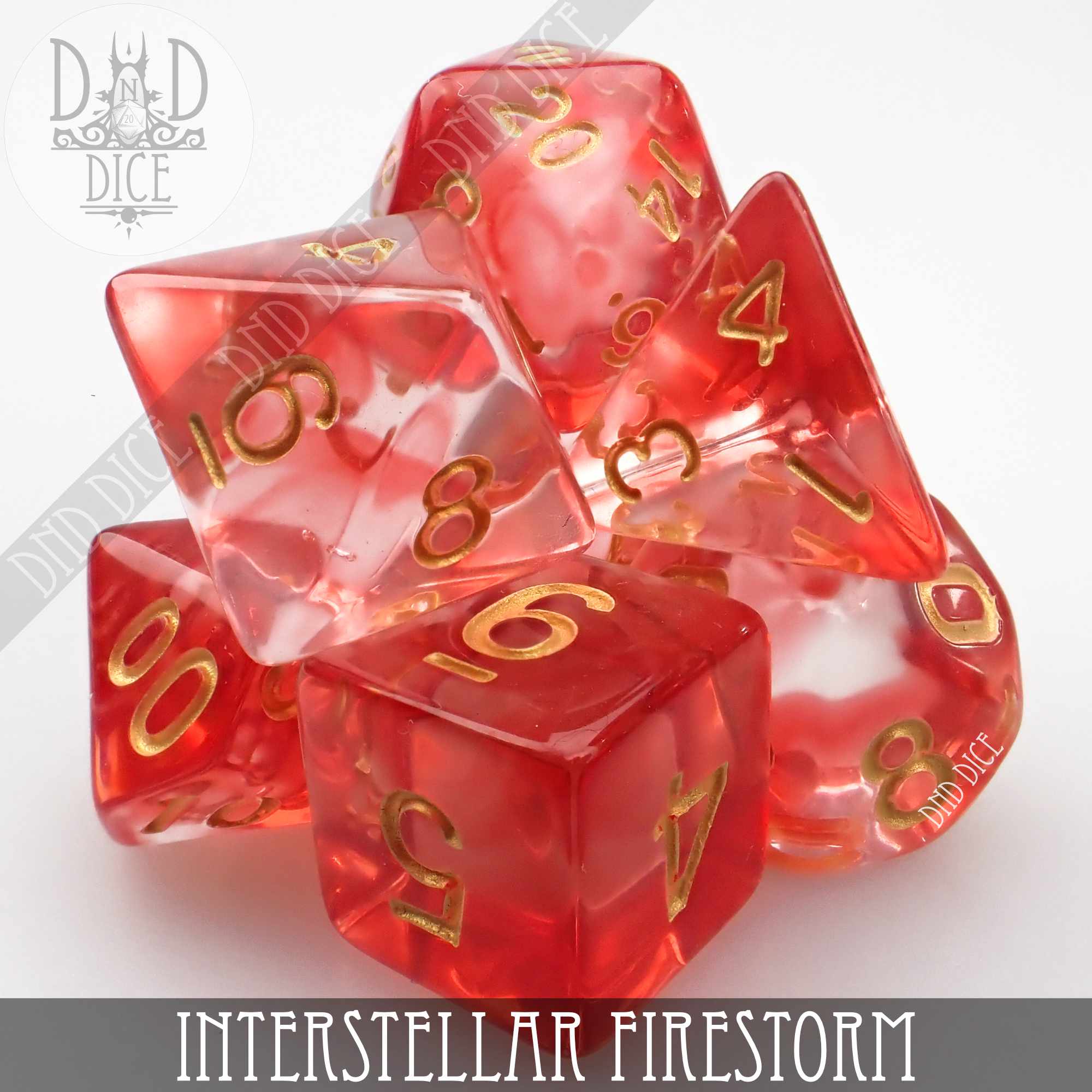 Interstellar Firestorm Dice Set - Bards & Cards