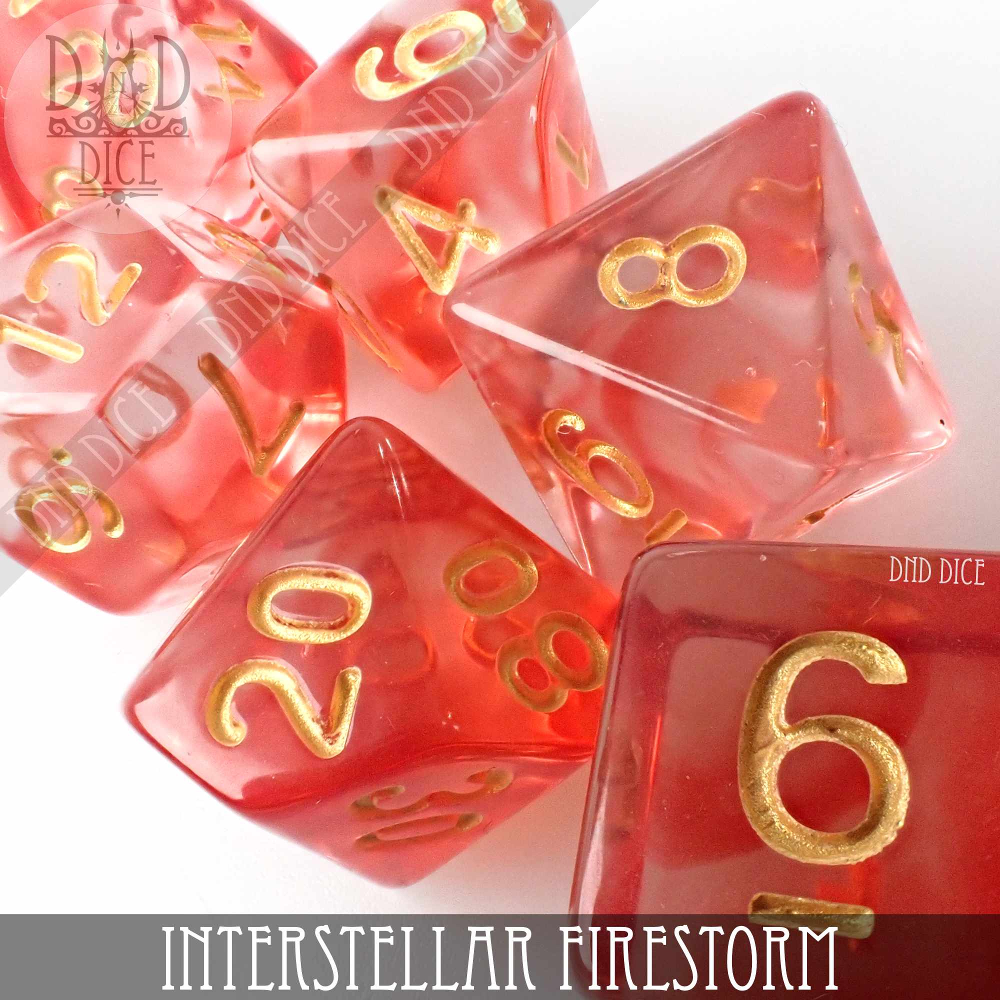 Interstellar Firestorm Dice Set - Bards & Cards