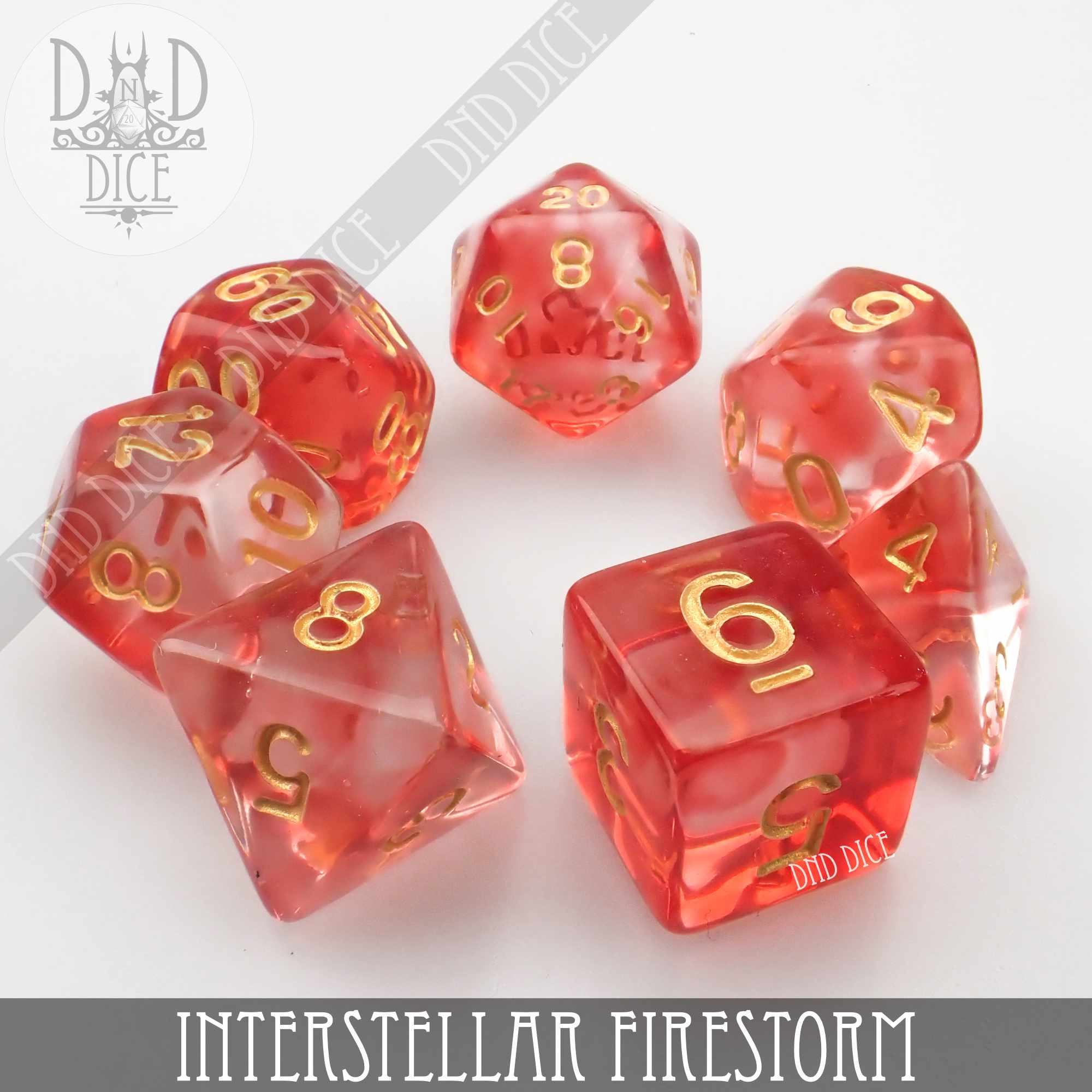 Interstellar Firestorm Dice Set - Bards & Cards