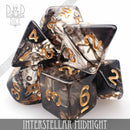 Interstellar Midnight 7 or 11 Dice Set - Bards & Cards