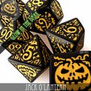 Jack O’Lantern Glow in the Dark Dice Set - Bards & Cards