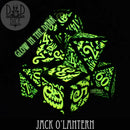 Jack O’Lantern Glow in the Dark Dice Set - Bards & Cards