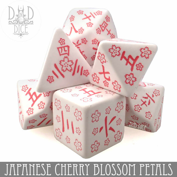 Japanese Cherry Blossom Petals Dice Set - Bards & Cards