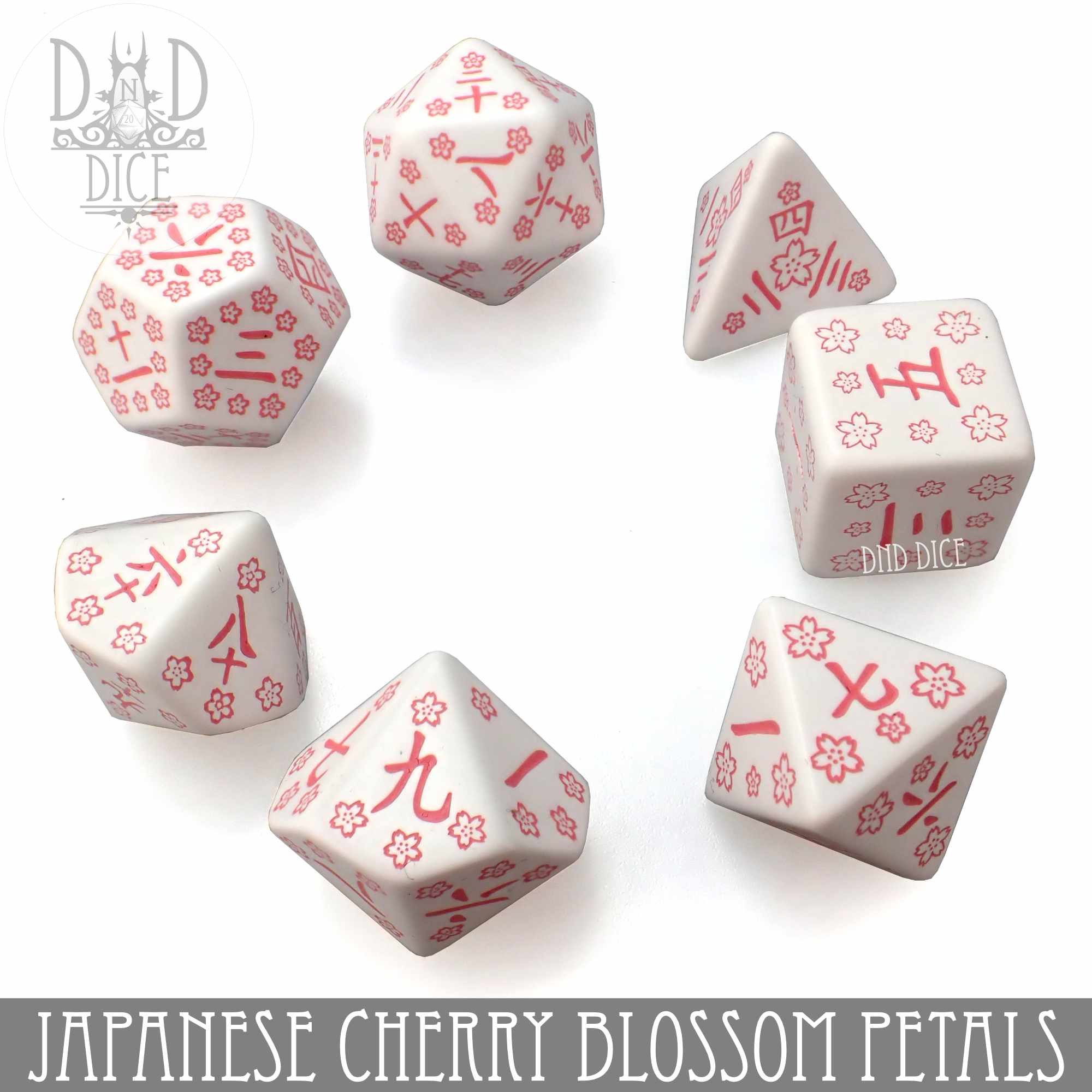 Japanese Cherry Blossom Petals Dice Set - Bards & Cards