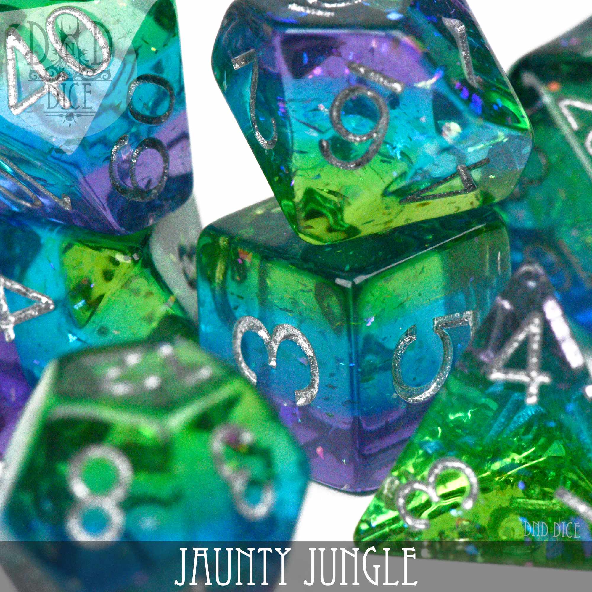 Jaunty Jungle Dice Set - Bards & Cards