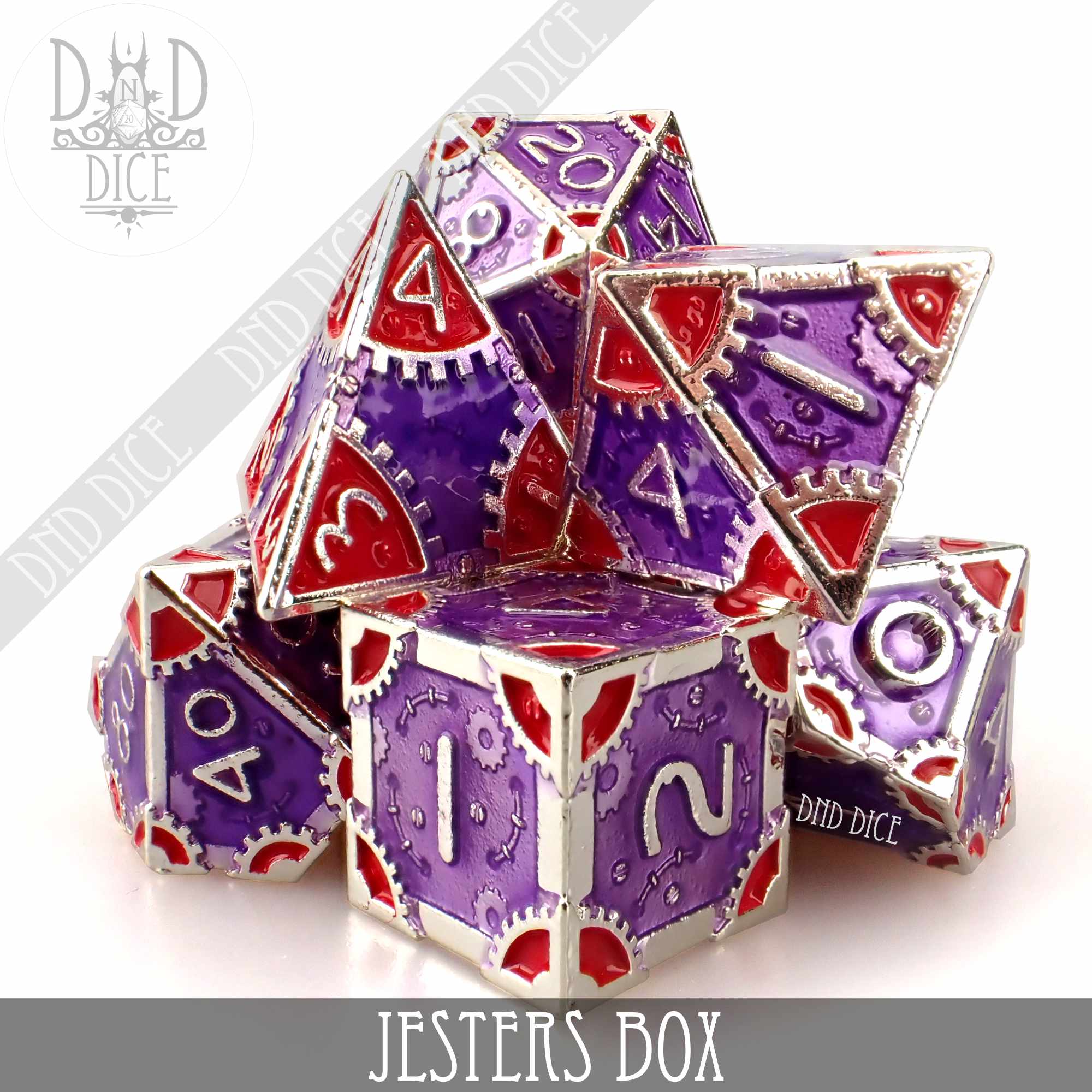 Jesters Box Metal Dice Set - Bards & Cards