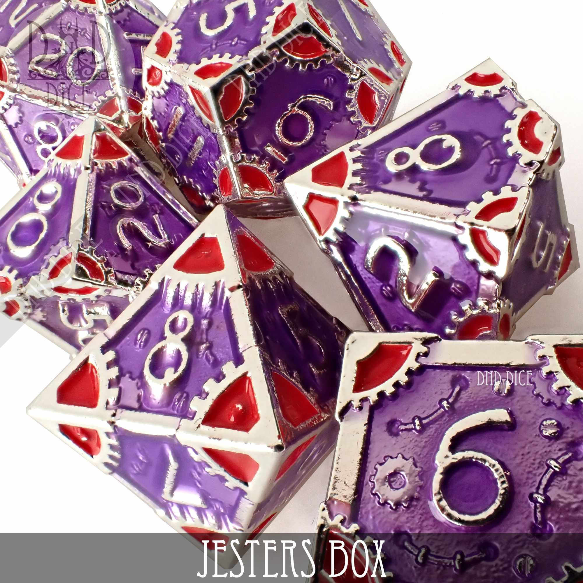 Jesters Box Metal Dice Set - Bards & Cards