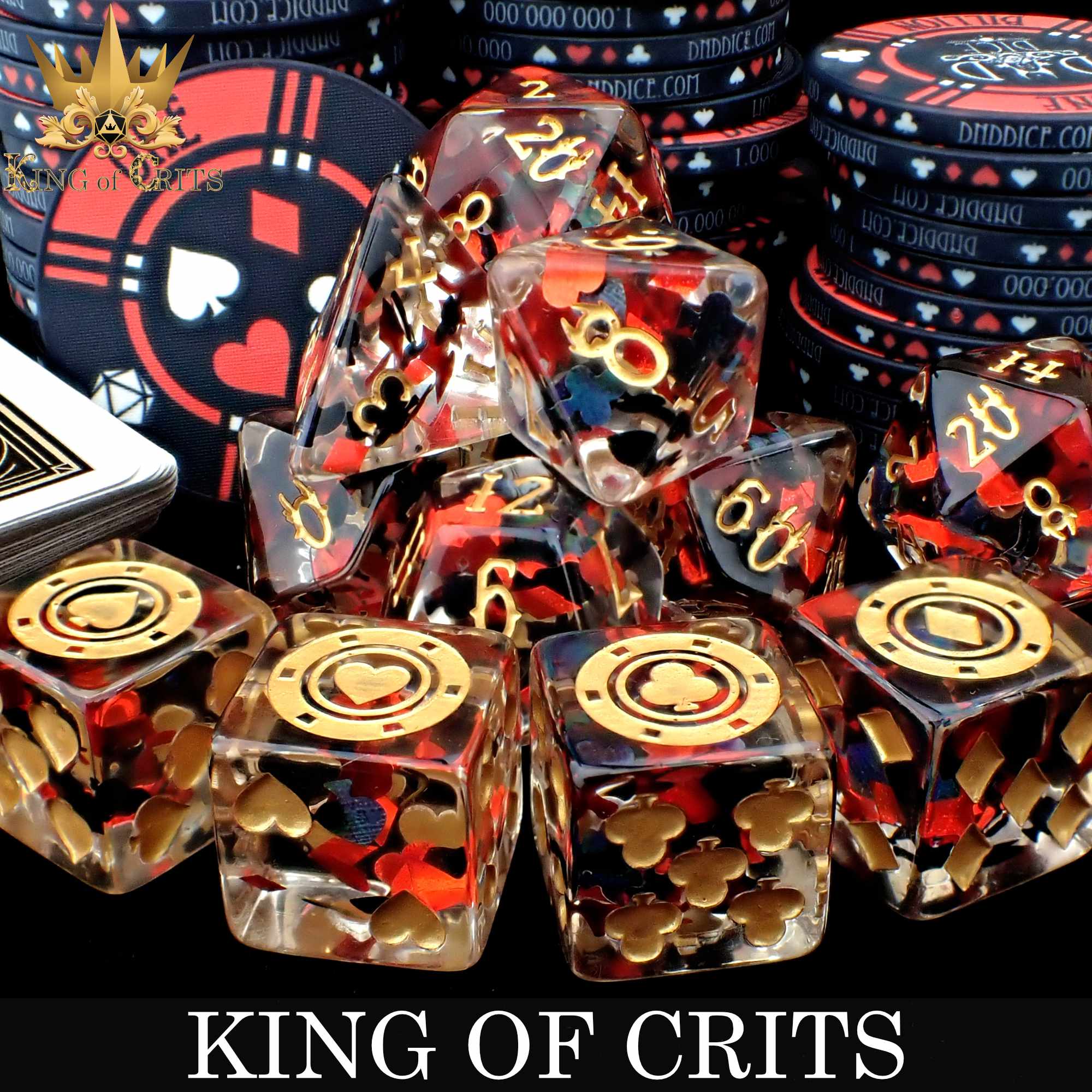 King of Crits 11 Dice Set - Bards & Cards