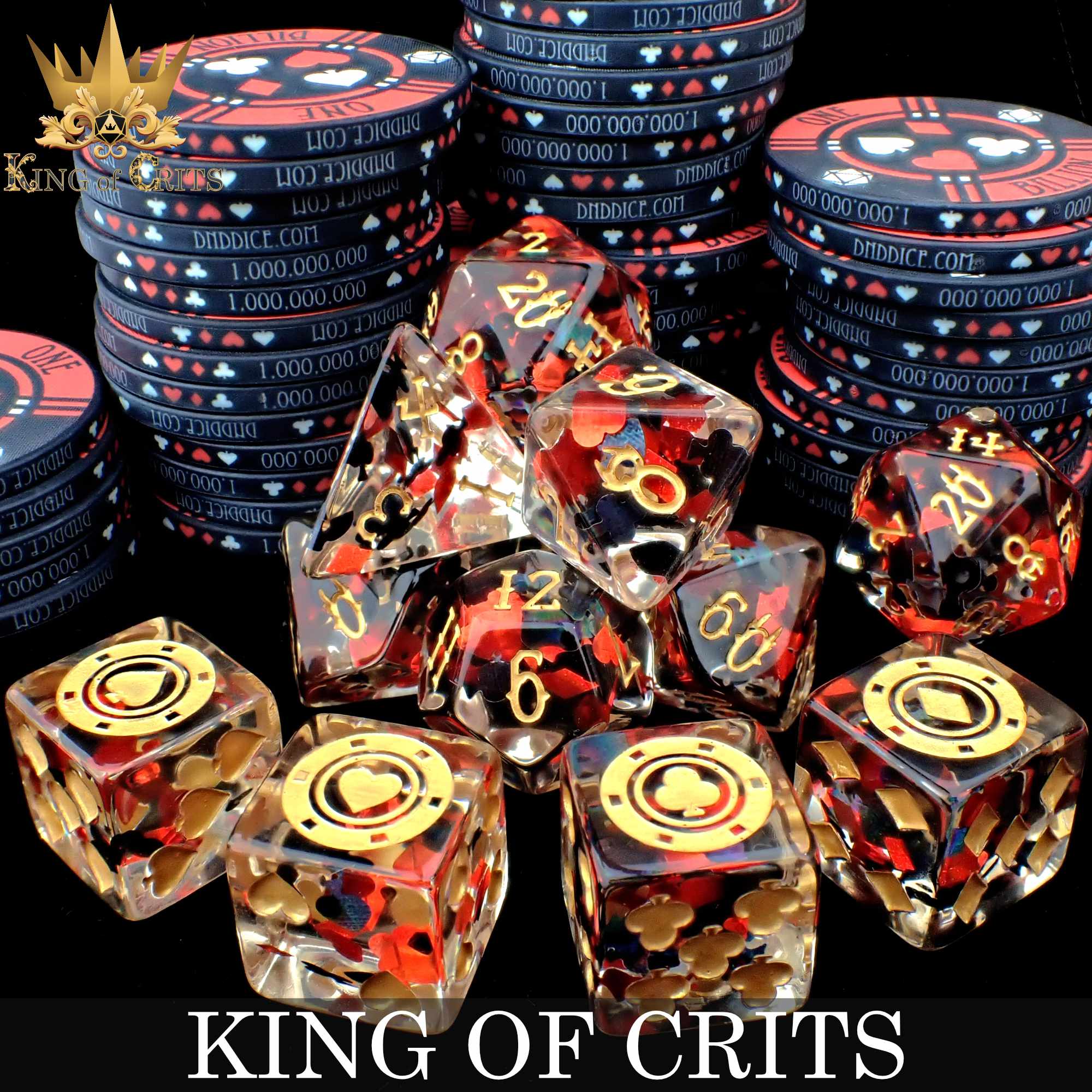 King of Crits 11 Dice Set - Bards & Cards