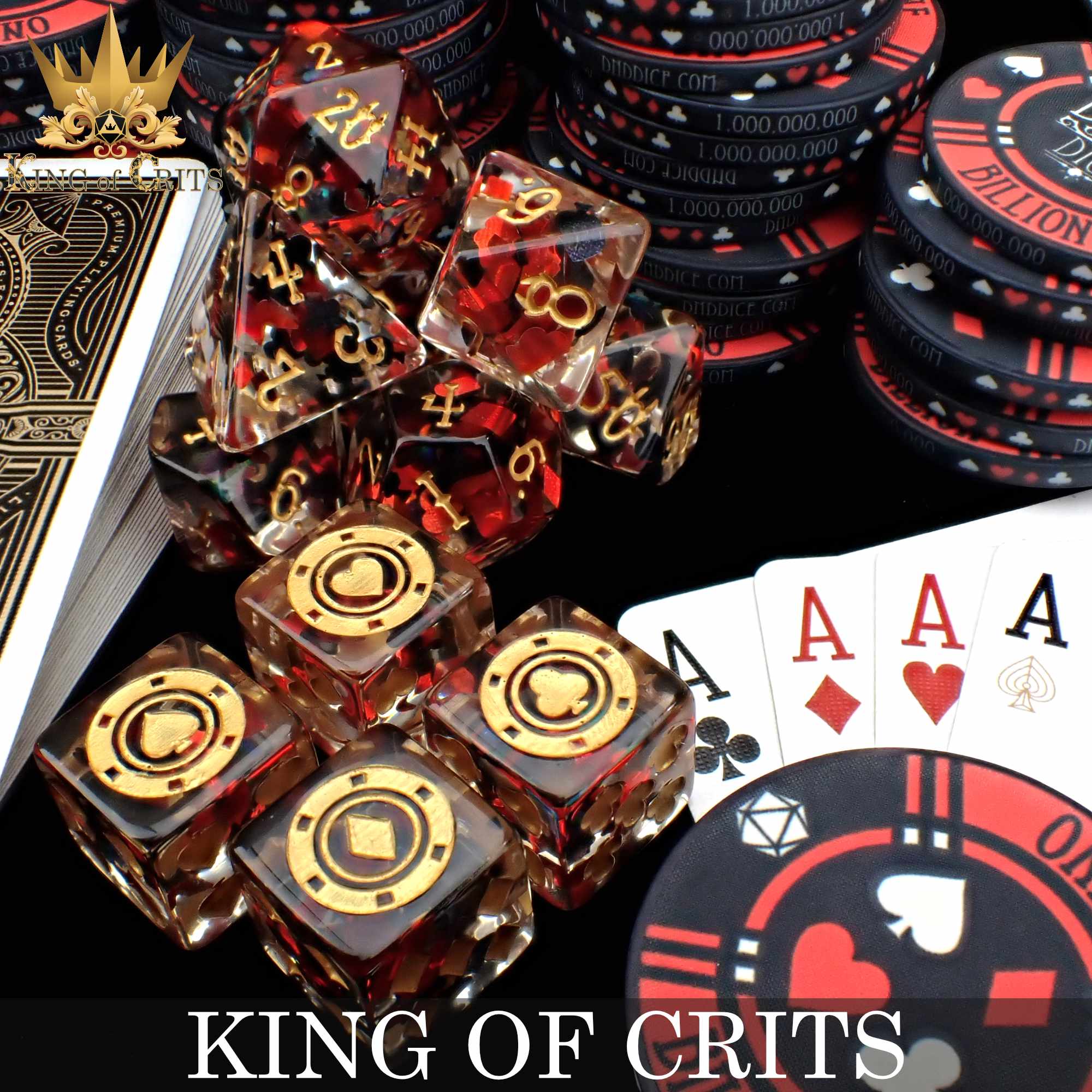 King of Crits 11 Dice Set - Bards & Cards