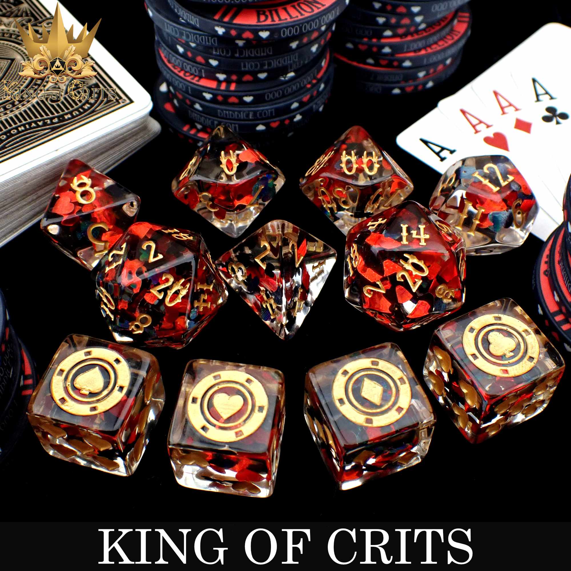 King of Crits 11 Dice Set - Bards & Cards