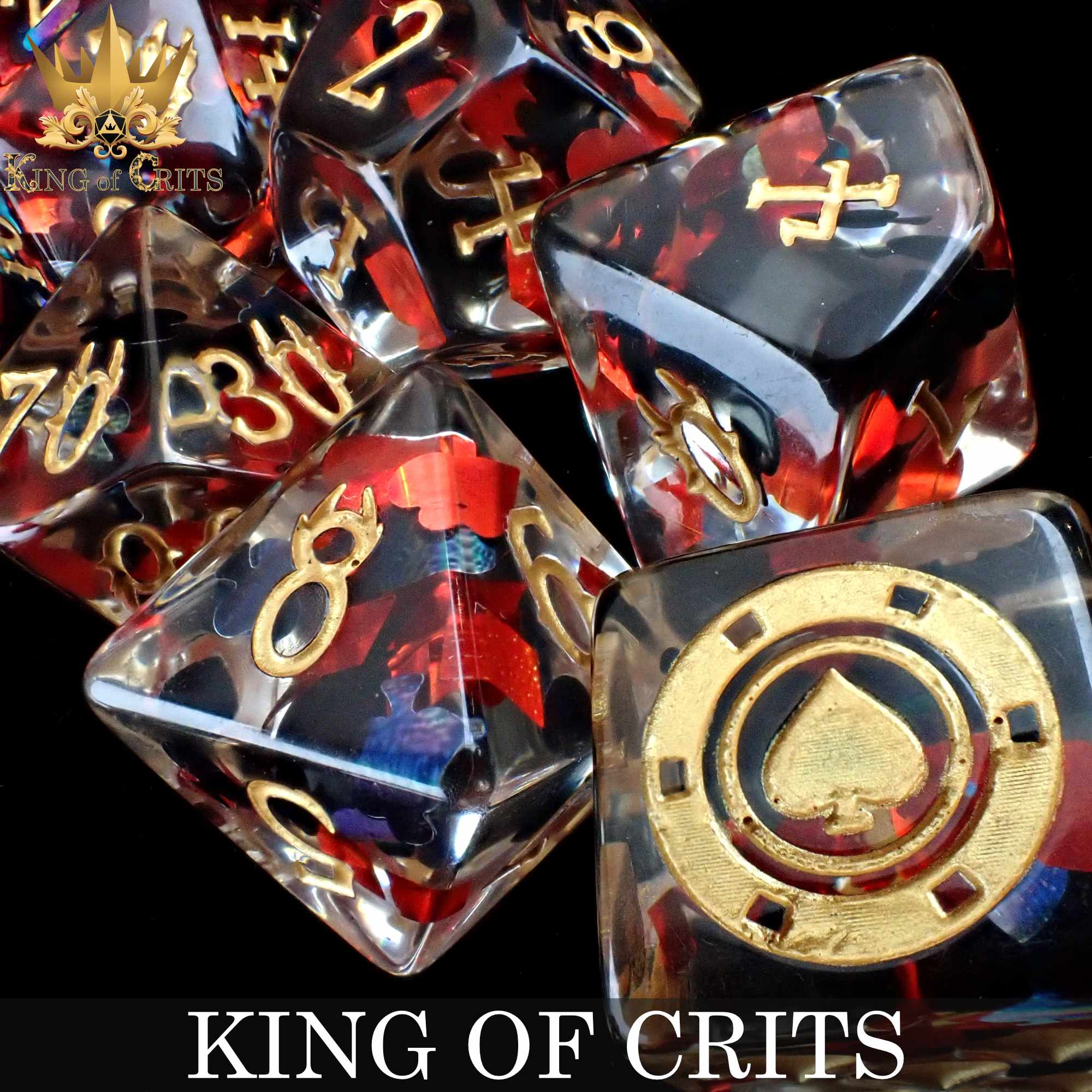 King of Crits 11 Dice Set - Bards & Cards