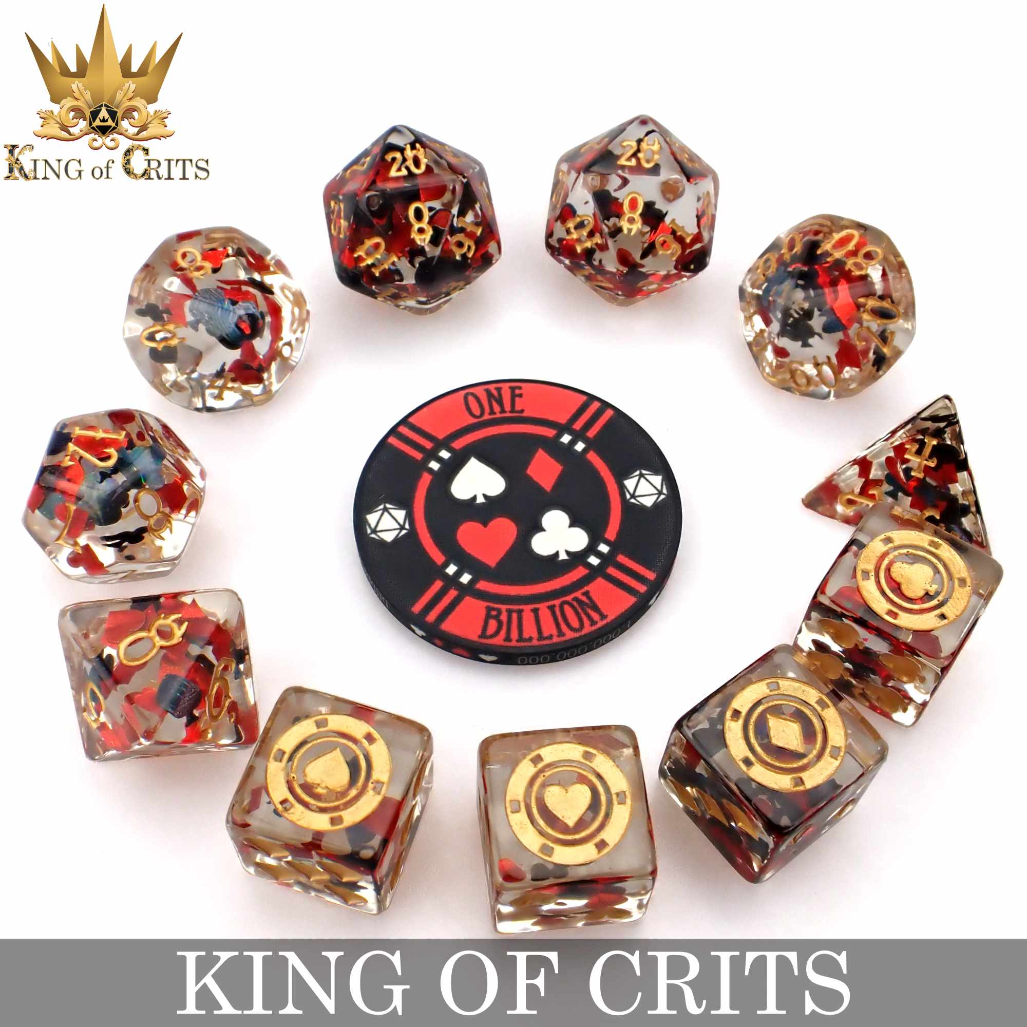 King of Crits 11 Dice Set - Bards & Cards