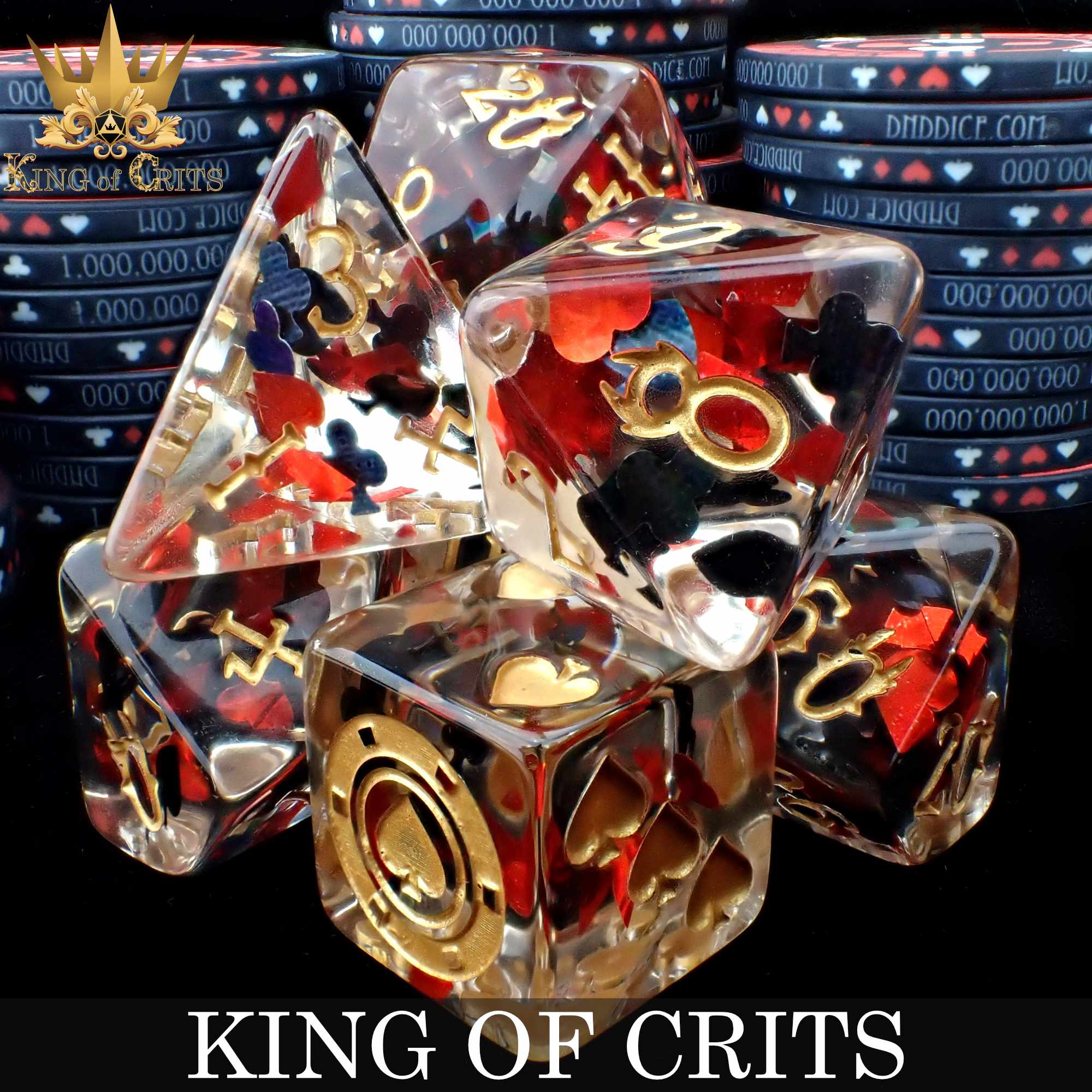 King of Crits 11 Dice Set - Bards & Cards