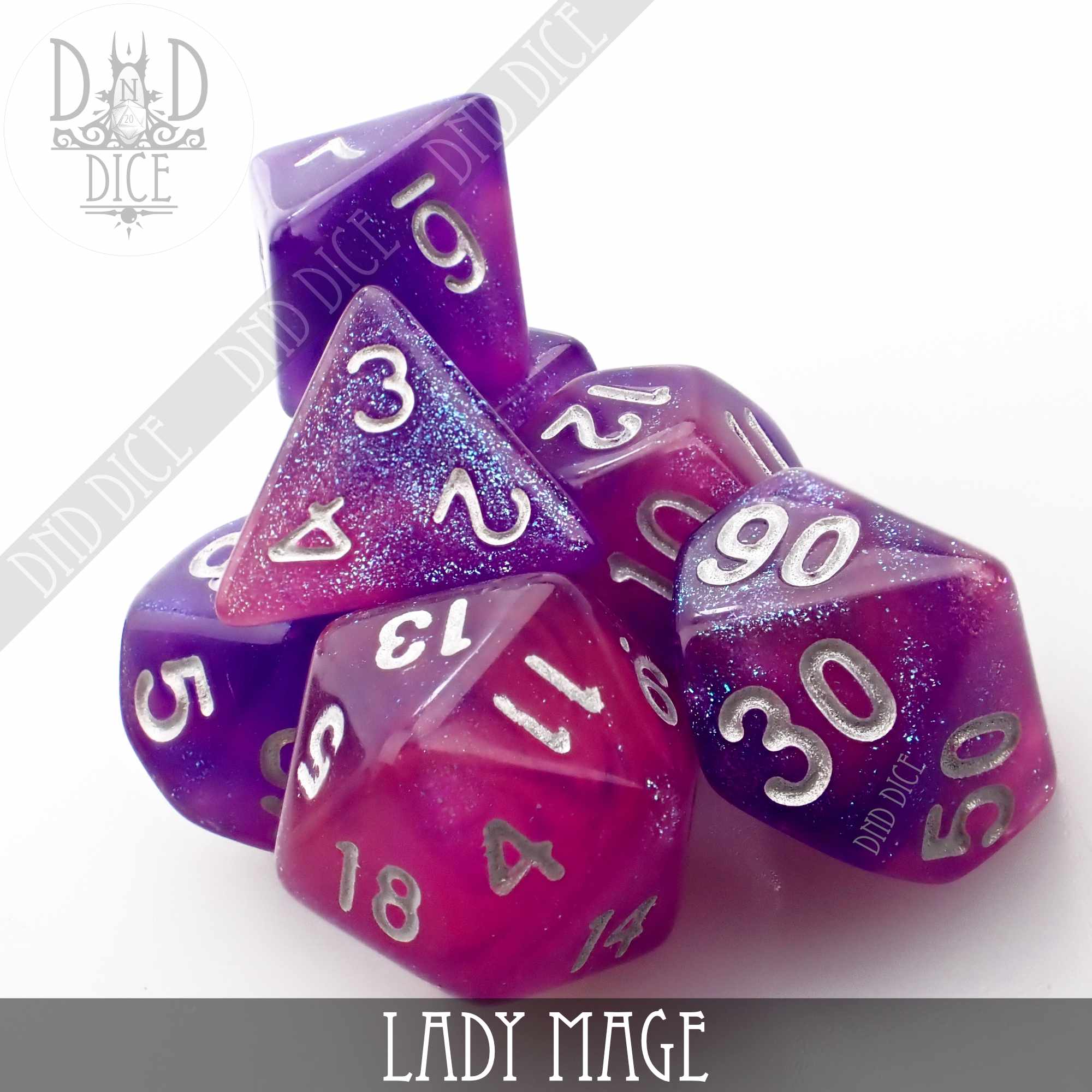 Lady Mage Dice Set - Bards & Cards