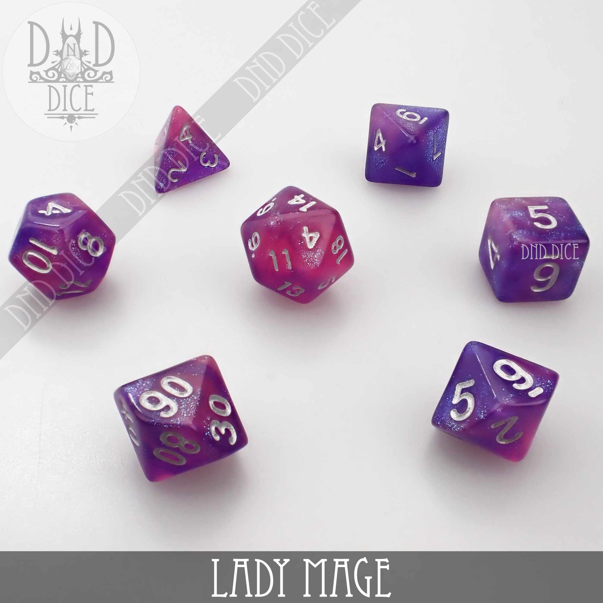 Lady Mage Dice Set - Bards & Cards